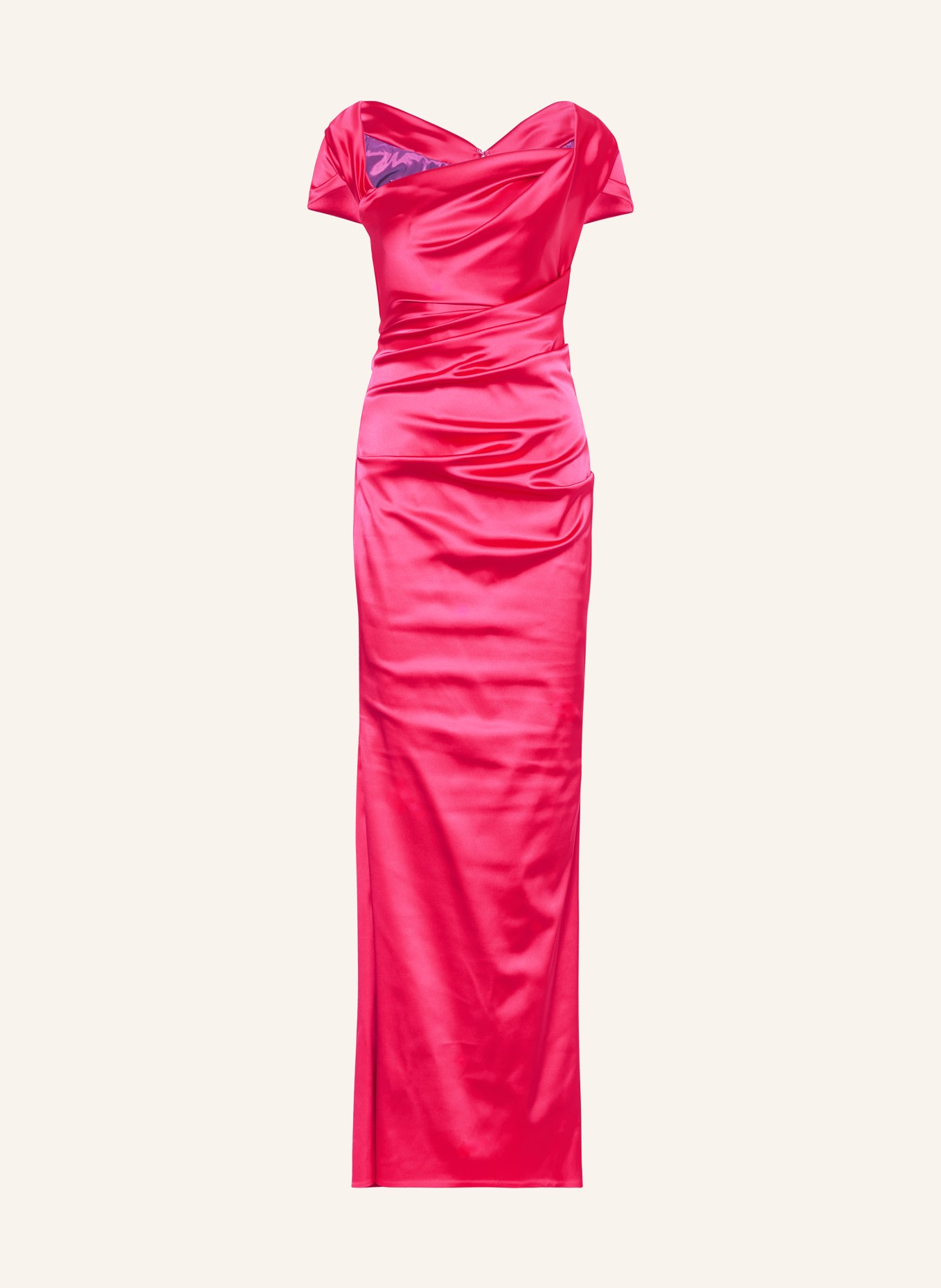 TALBOT RUNHOF Sukienka wieczorowa z satyny, Kolor: MOCNORÓŻOWY (Obrazek 1)