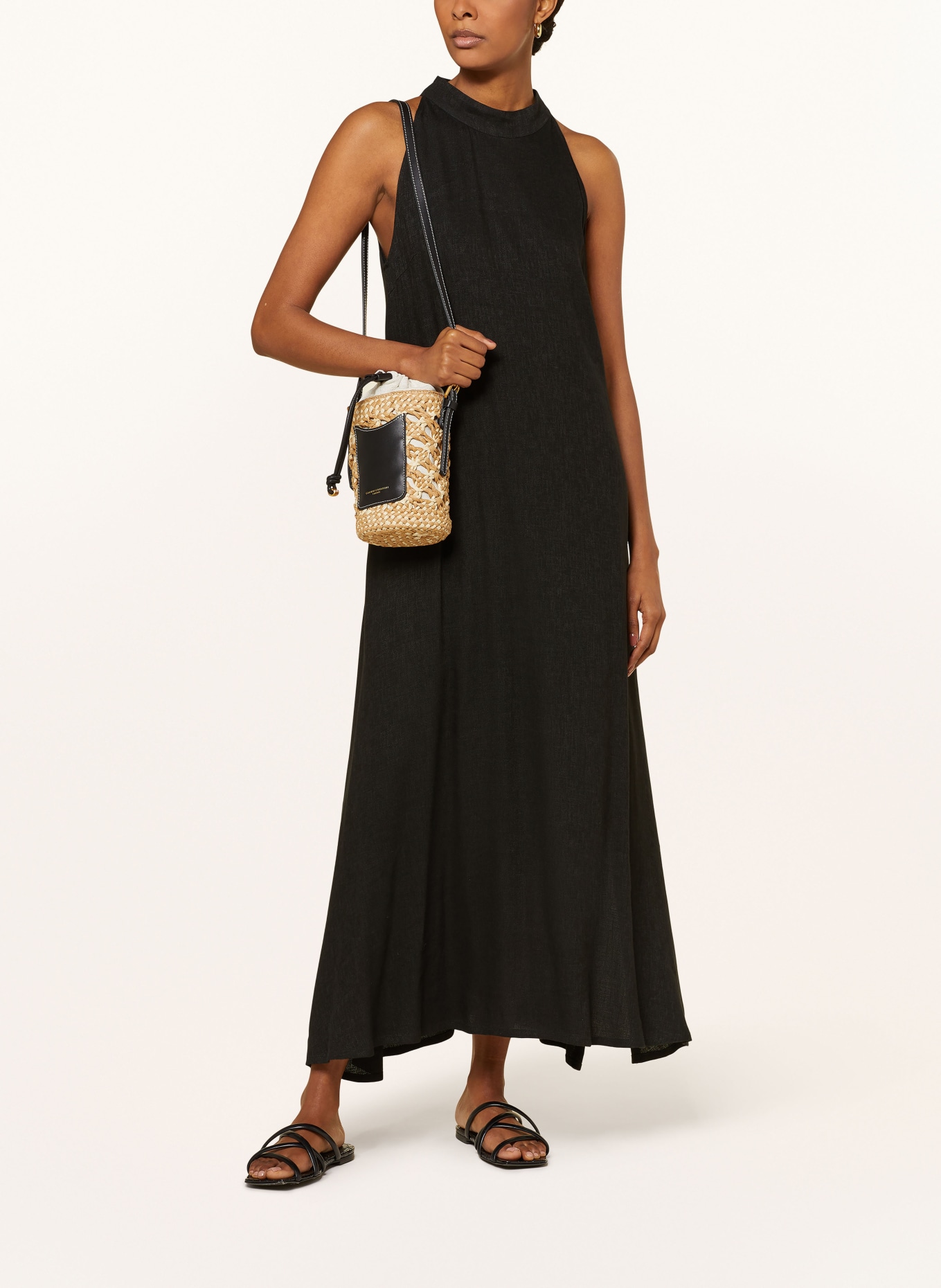 NVSCO Dress with linen, Color: BLACK (Image 2)