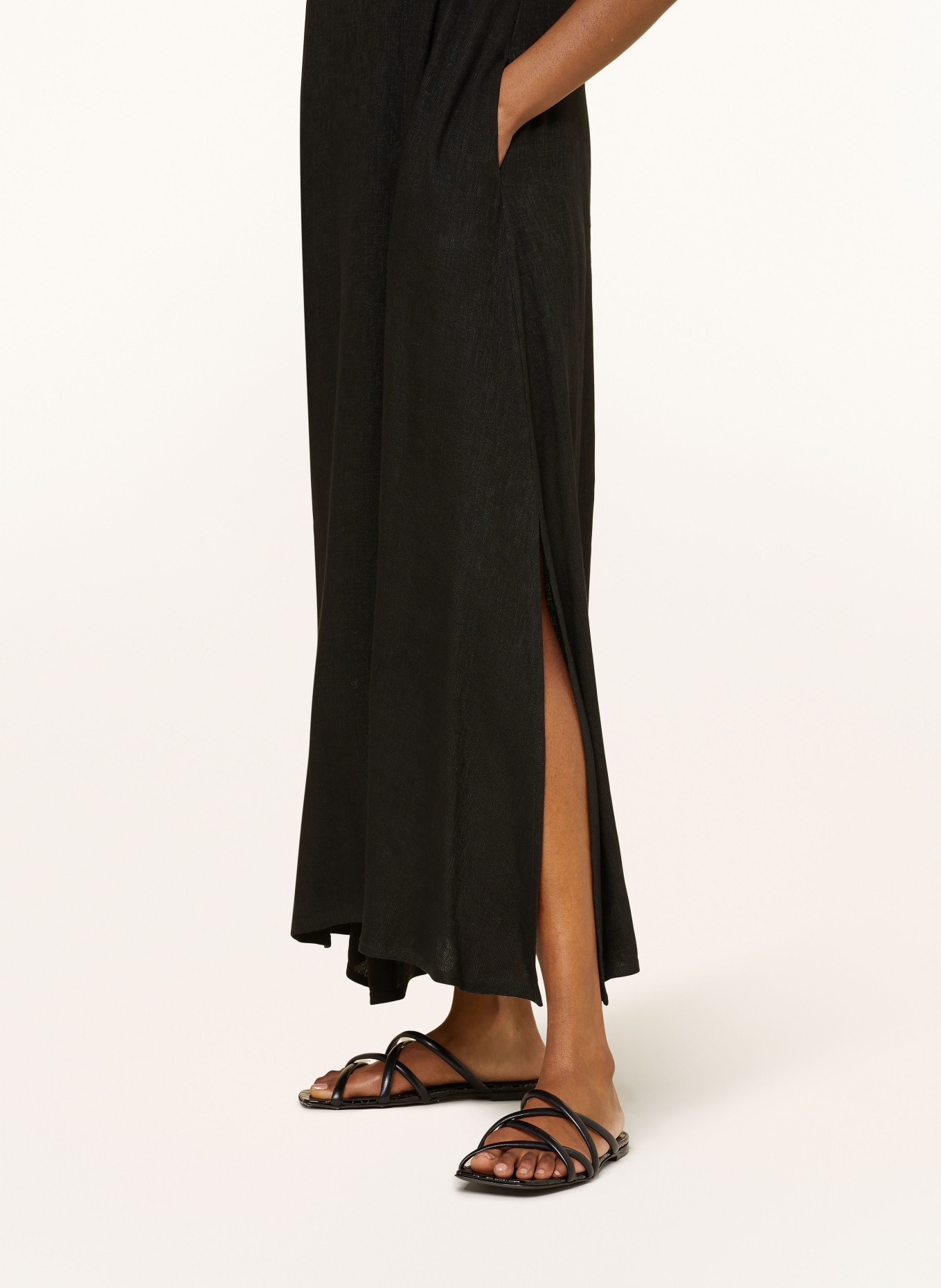 NVSCO Dress with linen, Color: BLACK (Image 5)