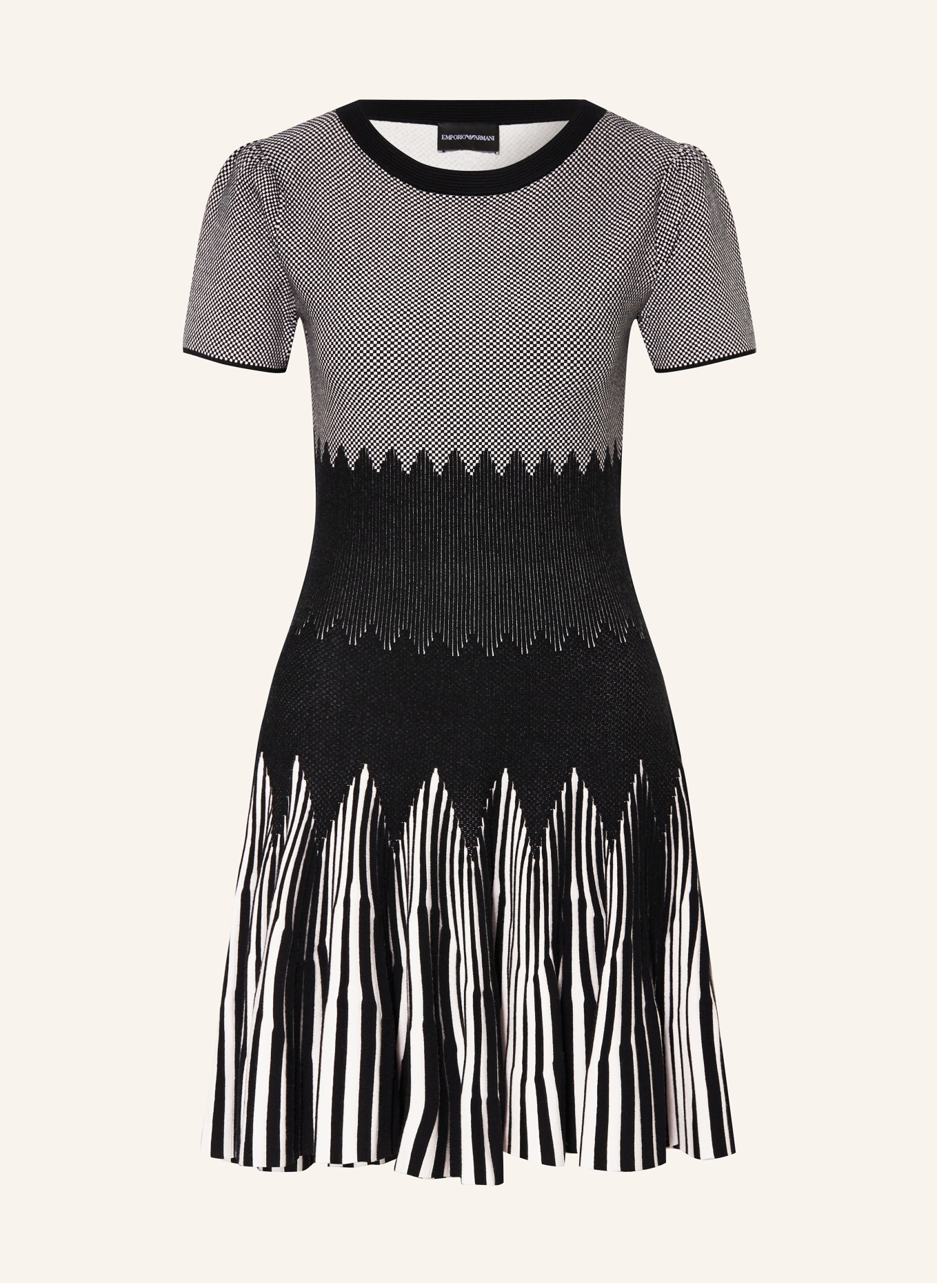 EMPORIO ARMANI Knit dress, Color: BLACK/ WHITE (Image 1)