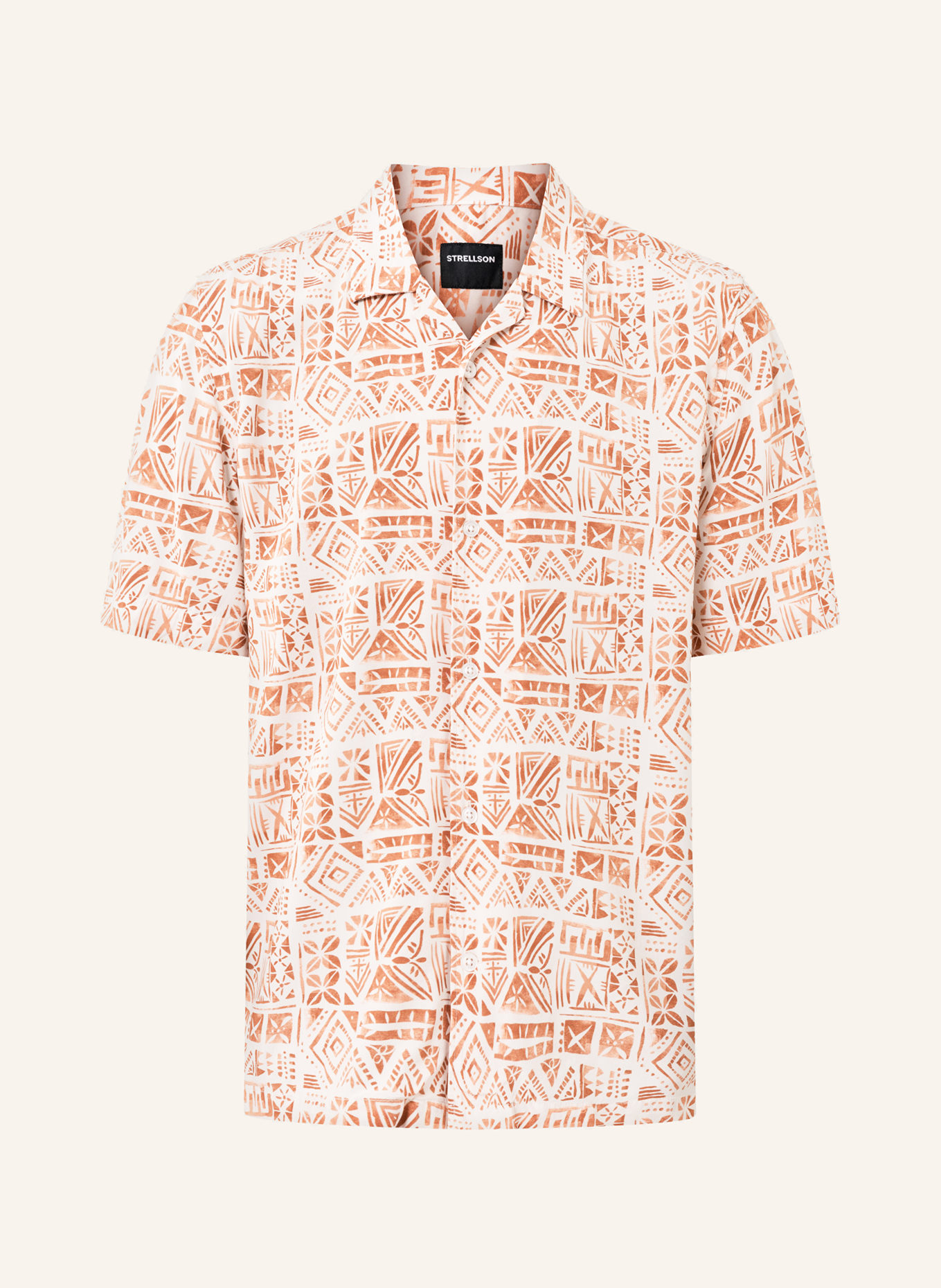 STRELLSON Resorthemd CLIRO Casual Fit, Farbe: CREME/ DUNKELORANGE (Bild 1)