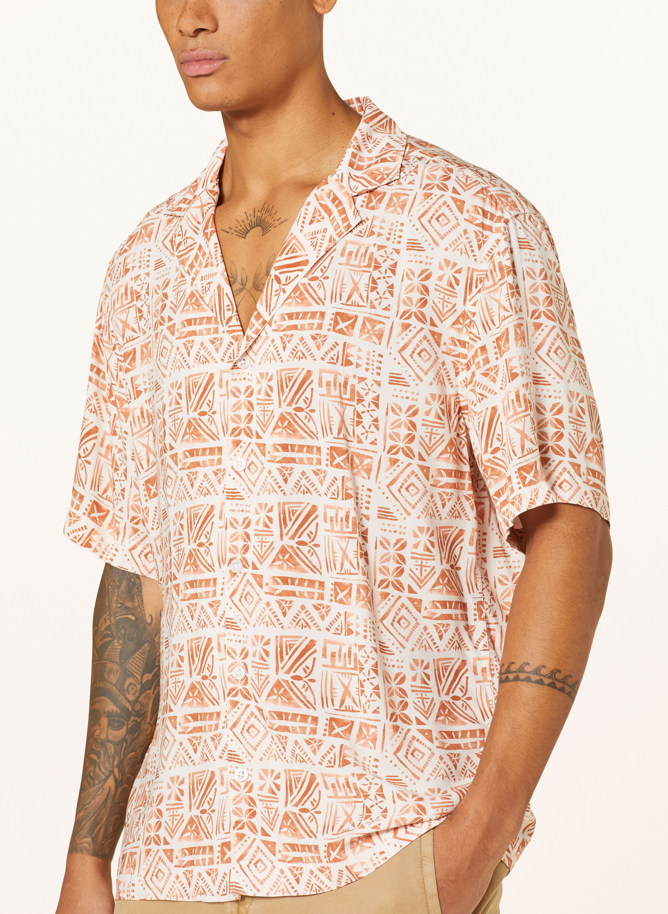 STRELLSON Resort shirt CLIRO casual fit, Color: CREAM/ DARK ORANGE (Image 4)