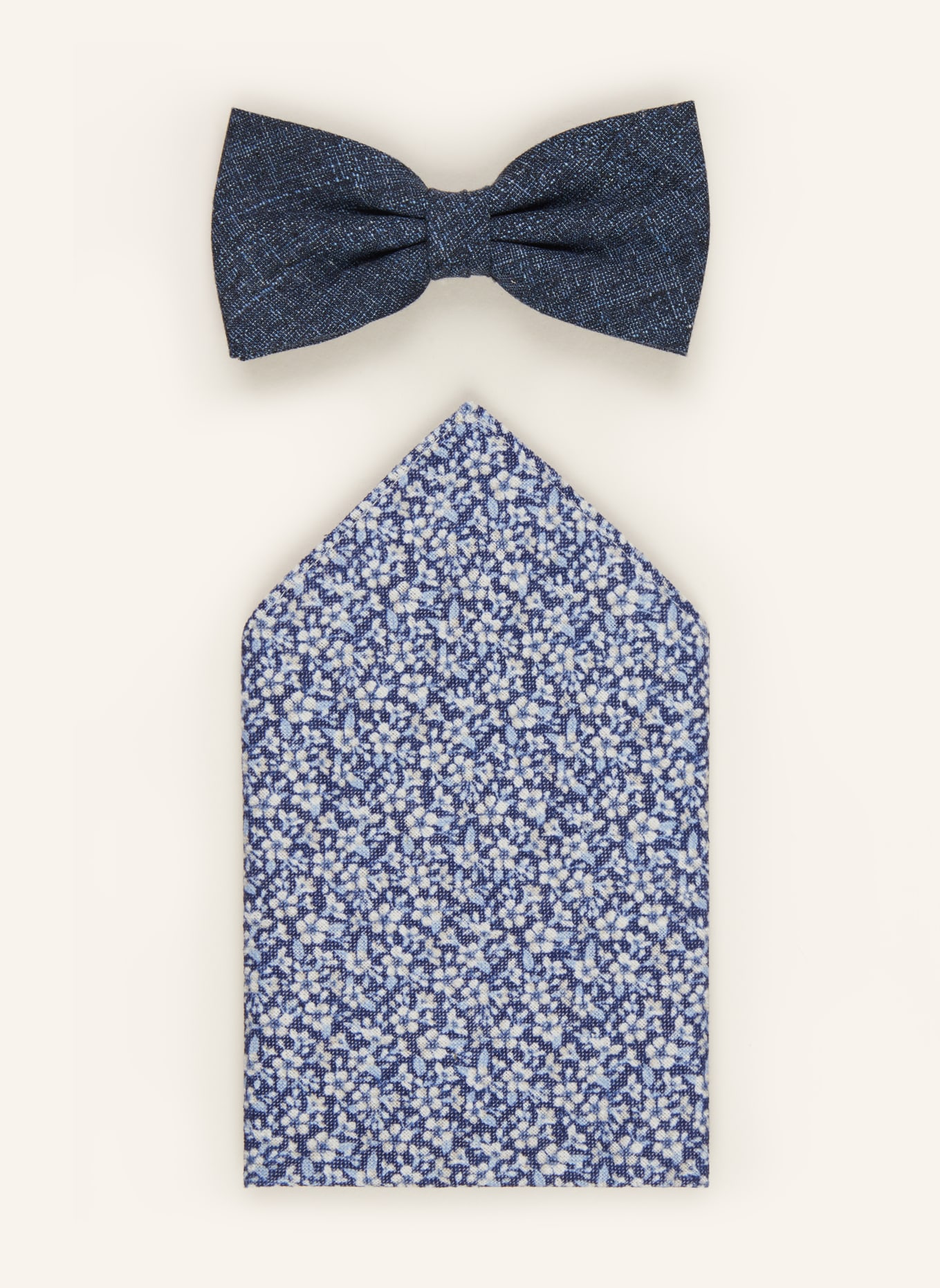 STRELLSON Set: Fliege und Einstecktuch: DUNKELBLAU / CREME