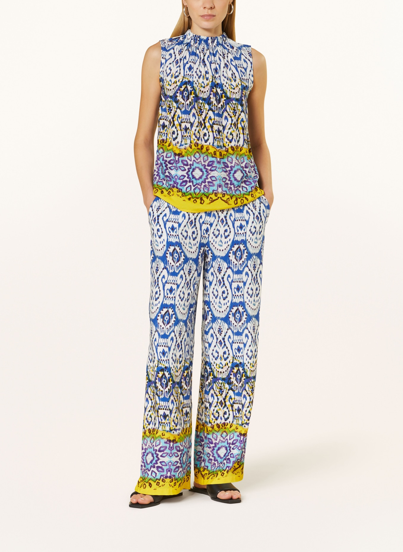 Emily VAN DEN BERGH Pants in jogger style, Color: BLUE/ WHITE/ YELLOW (Image 2)