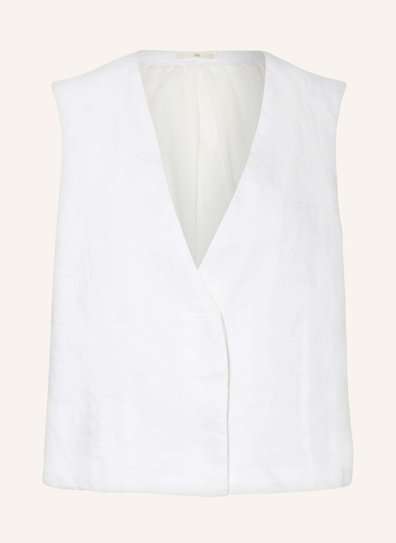 LANIUS Linen vest, Color: WHITE (Image 1)
