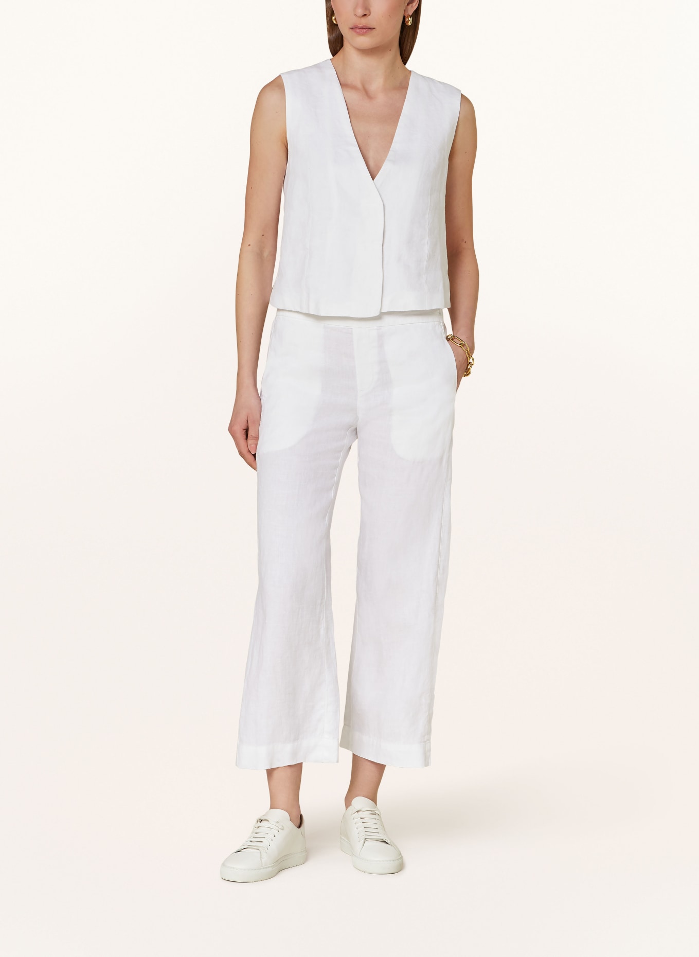 LANIUS Linen vest, Color: WHITE (Image 2)