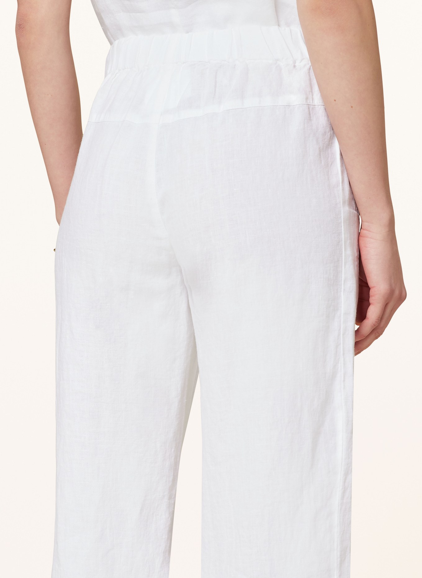 LANIUS 7/8 pants made of linen, Color: WHITE (Image 5)