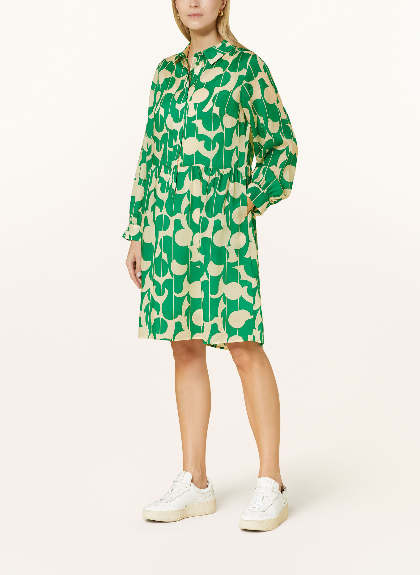 LANIUS Dress, Color: GREEN/ CREAM (Image 2)
