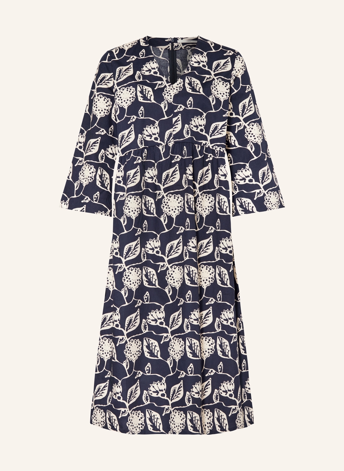 LANIUS Kleid mit 3/4-Arm, Farbe: DUNKELBLAU/ WEISS (Bild 1)