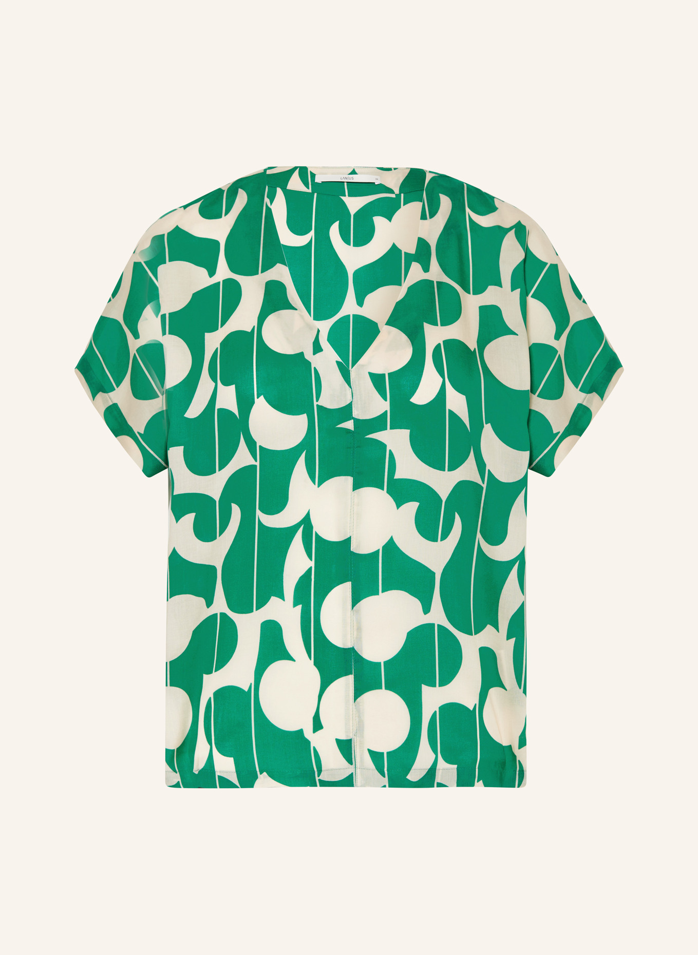 LANIUS Shirt blouse, Color: GREEN/ NUDE (Image 1)