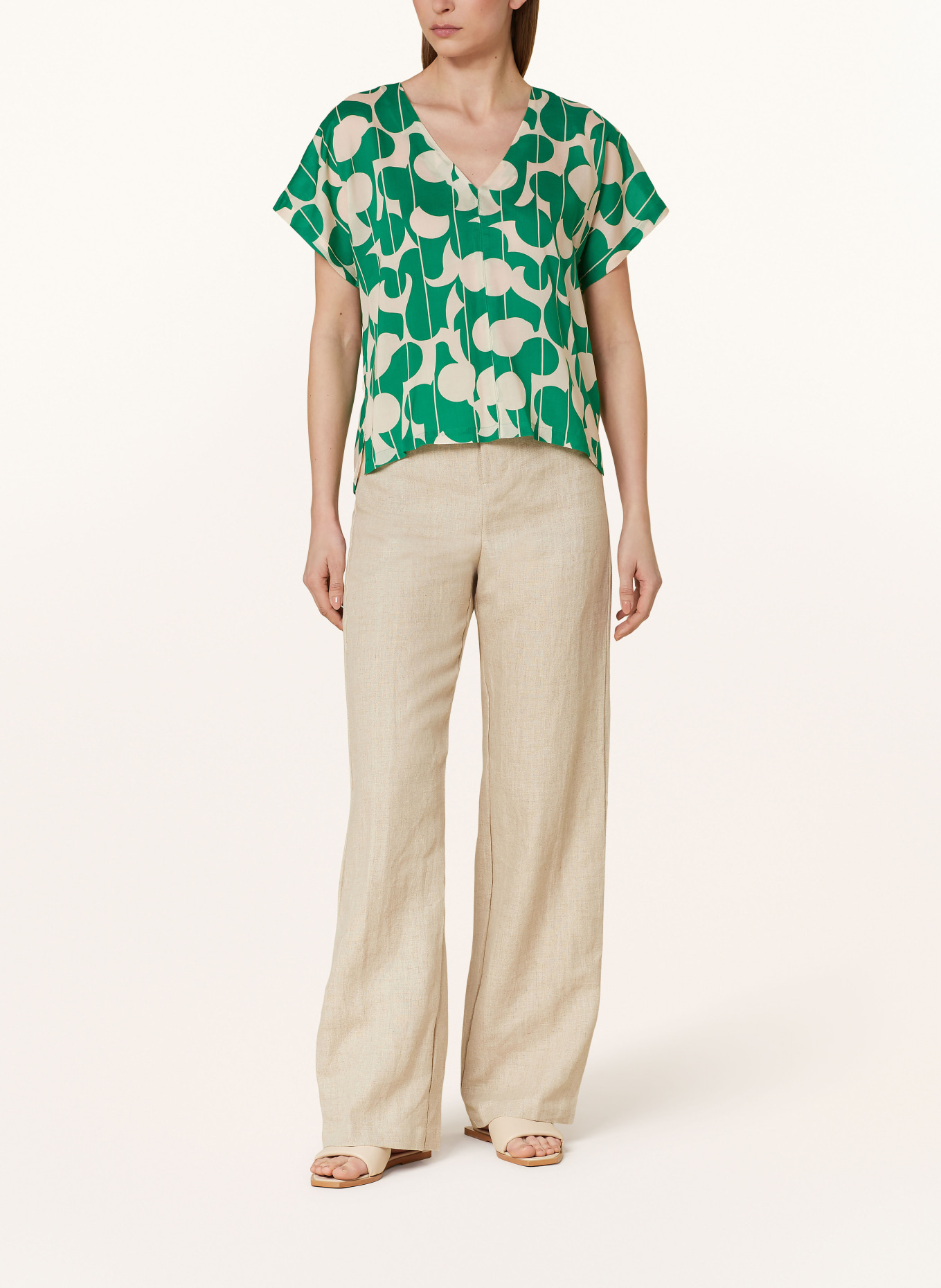 LANIUS Shirt blouse, Color: GREEN/ NUDE (Image 2)