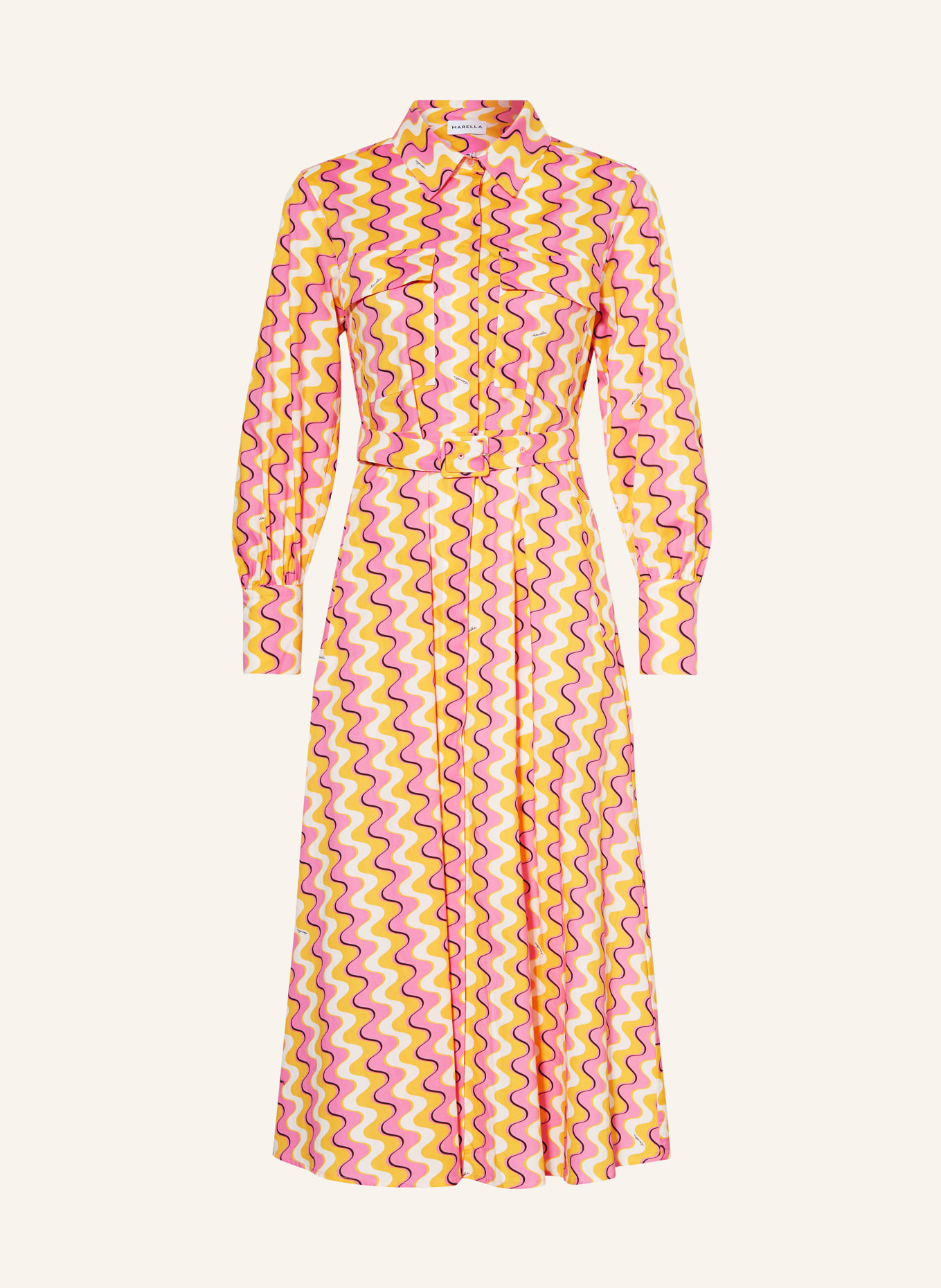 MARELLA Shirt dress OZIERI, Color: CREAM/ ORANGE/ PINK (Image 1)