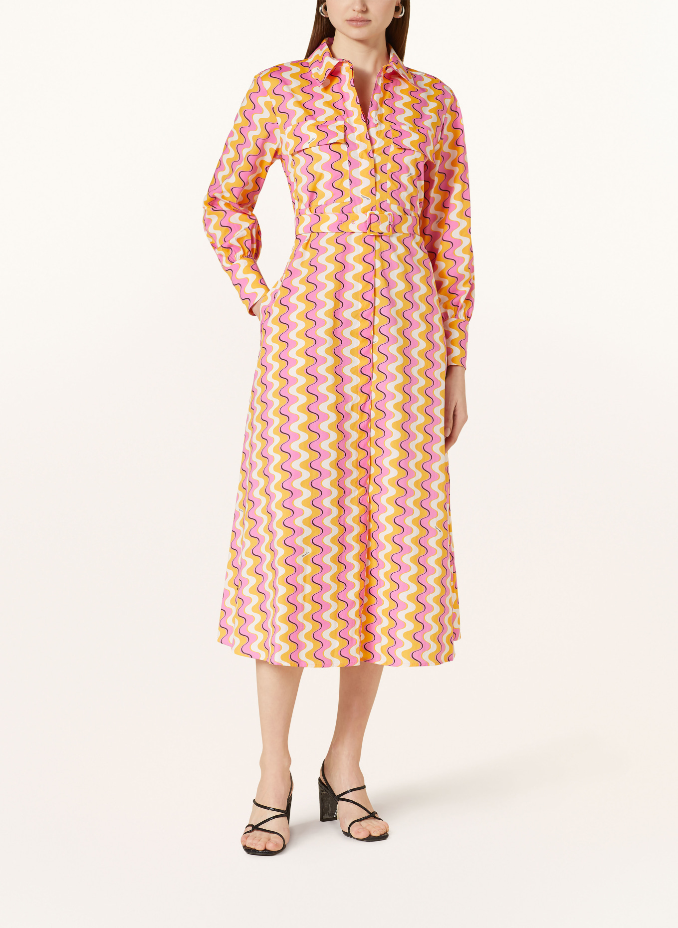 MARELLA Sukienka koszulowa OZIERI, Kolor: KREMOWY/ POMARAŃCZOWY/ MOCNORÓŻOWY (Obrazek 2)