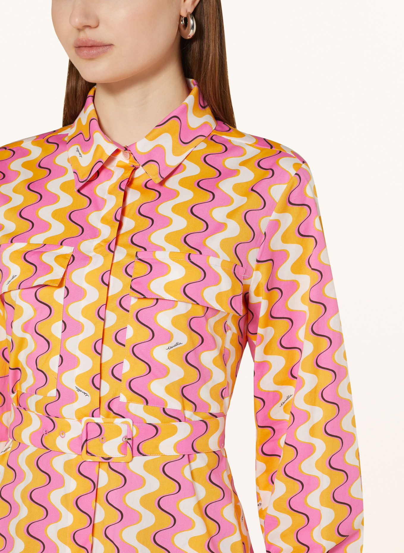 MARELLA Shirt dress OZIERI, Color: CREAM/ ORANGE/ PINK (Image 4)