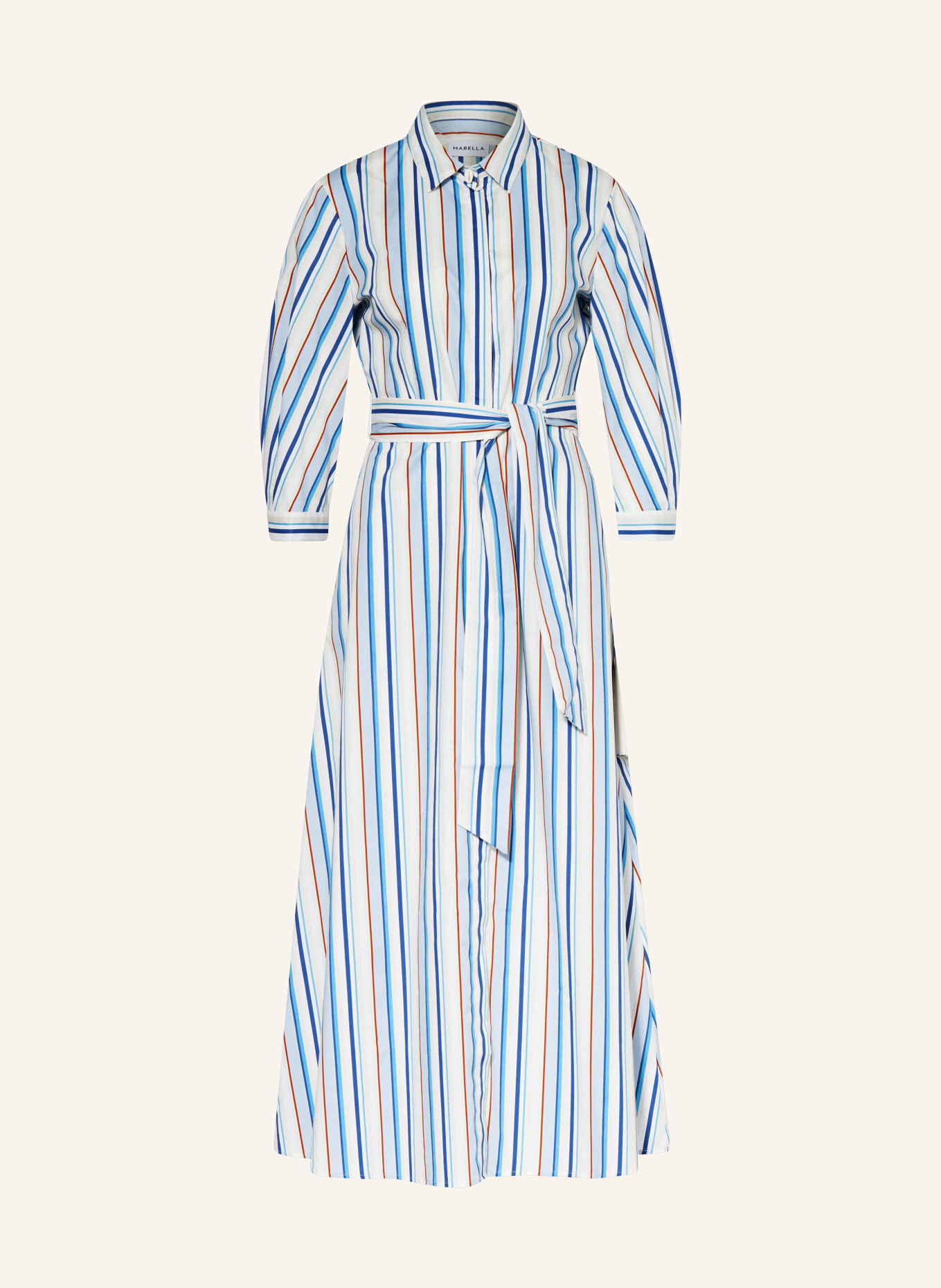 MARELLA Shirt dress JUTTA with 3/4 sleeves, Color: LIGHT BLUE/ BLUE/ COGNAC (Image 1)