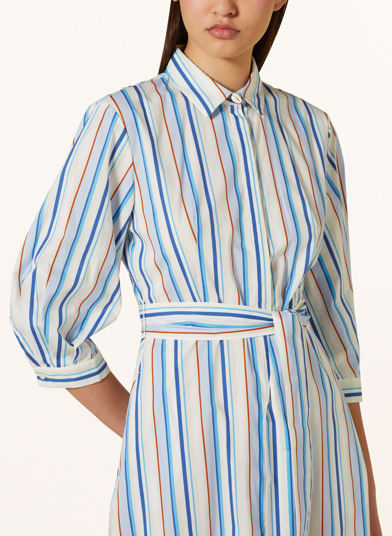 MARELLA Shirt dress JUTTA with 3/4 sleeves, Color: LIGHT BLUE/ BLUE/ COGNAC (Image 4)