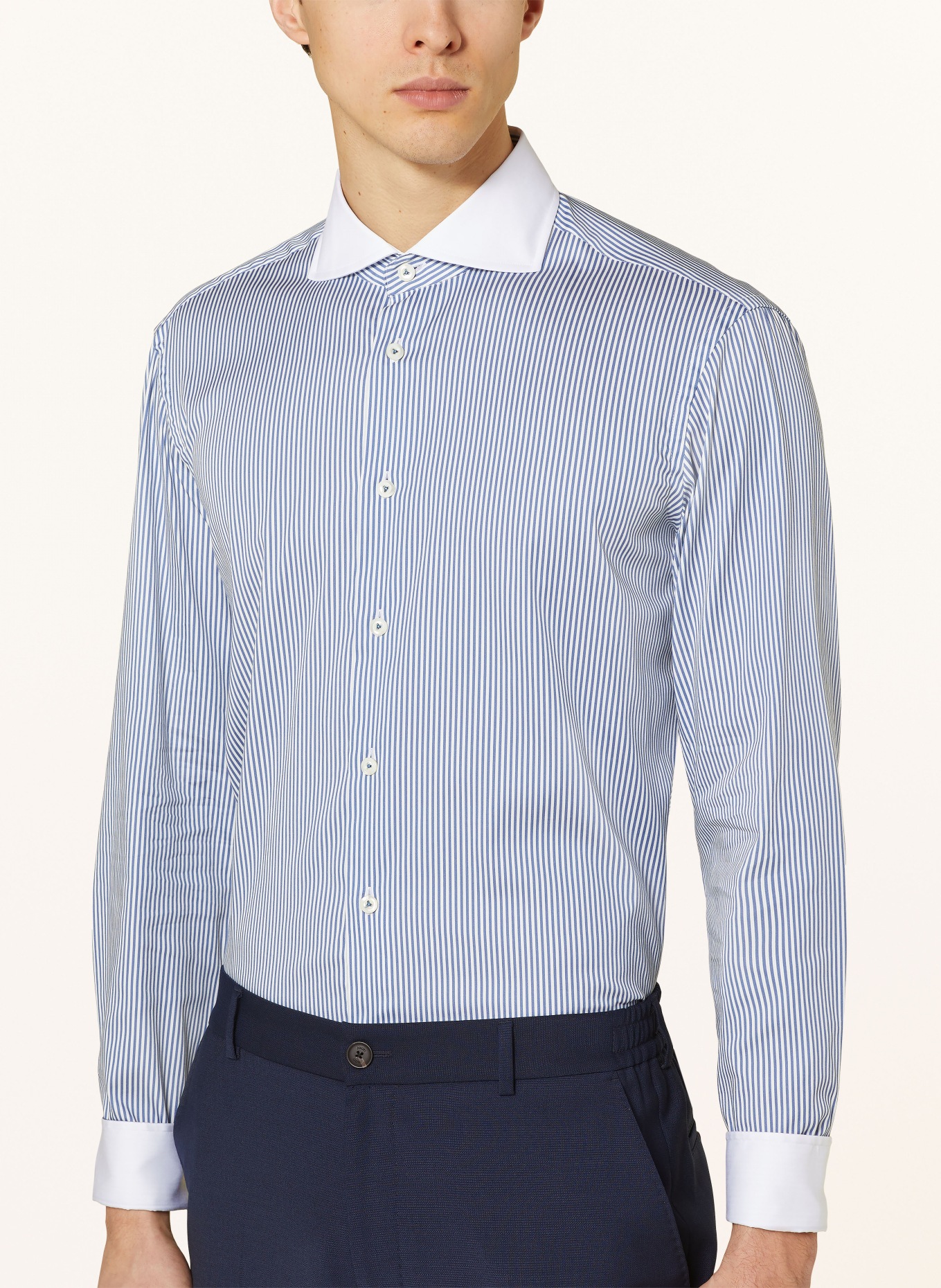 van Laack Shirt tailored fit, Color: BLUE/ WHITE (Image 4)