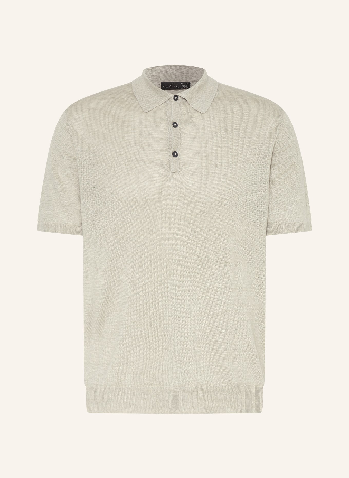 van Laack Knitted polo shirt SIMO in linen, Color: LIGHT GREEN (Image 1)