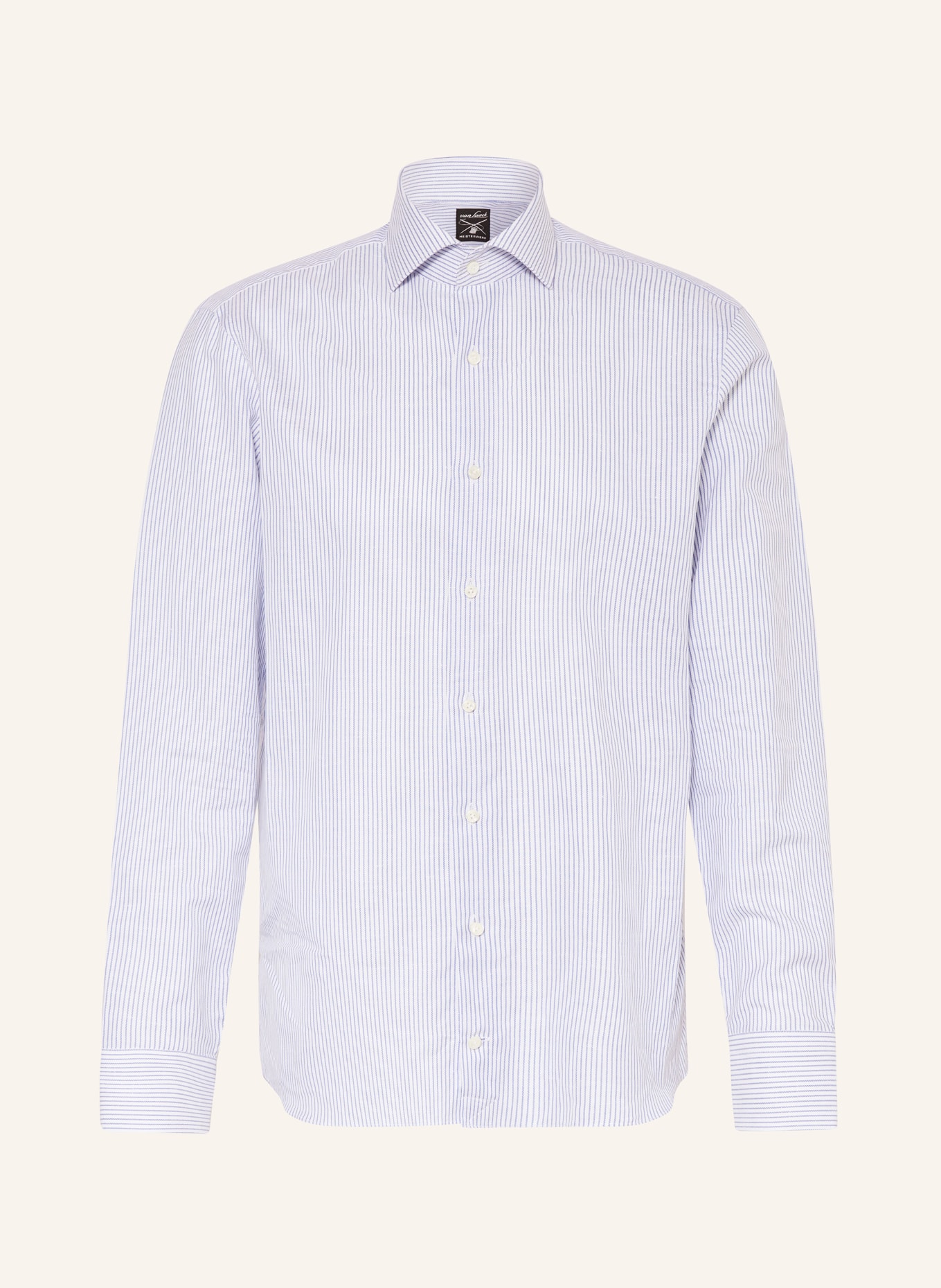 van Laack Shirt regular fit with linen, Color: WHITE/ BLUE (Image 1)