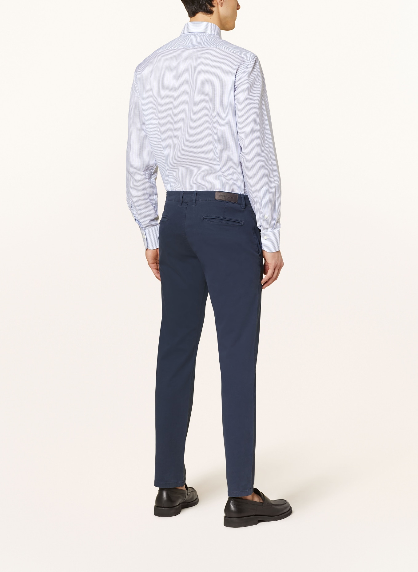 van Laack Shirt regular fit with linen, Color: WHITE/ BLUE (Image 3)