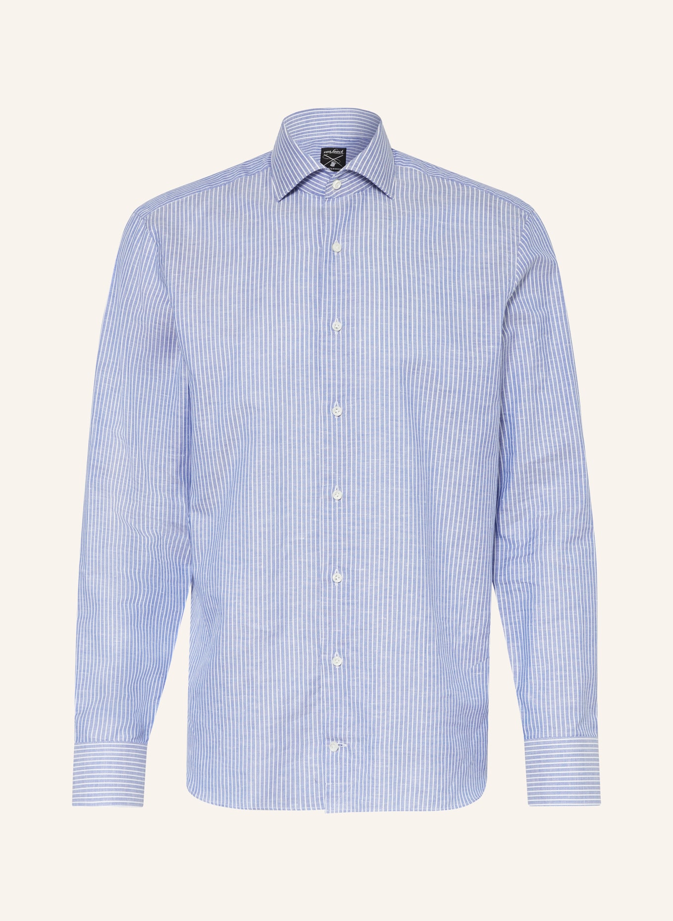 van Laack Shirt regular fit with linen, Color: BLUE/ WHITE (Image 1)