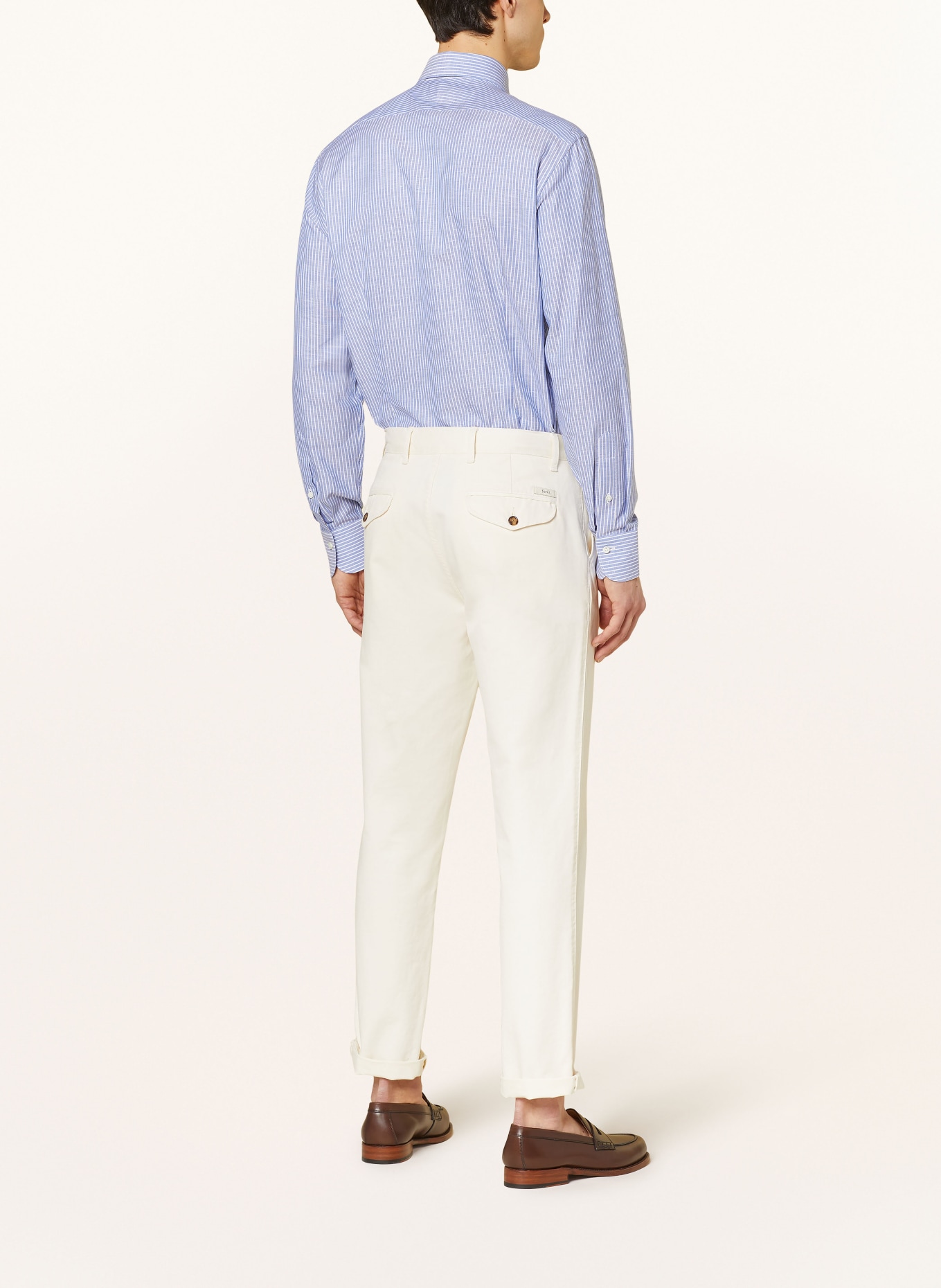 van Laack Shirt regular fit with linen, Color: BLUE/ WHITE (Image 3)