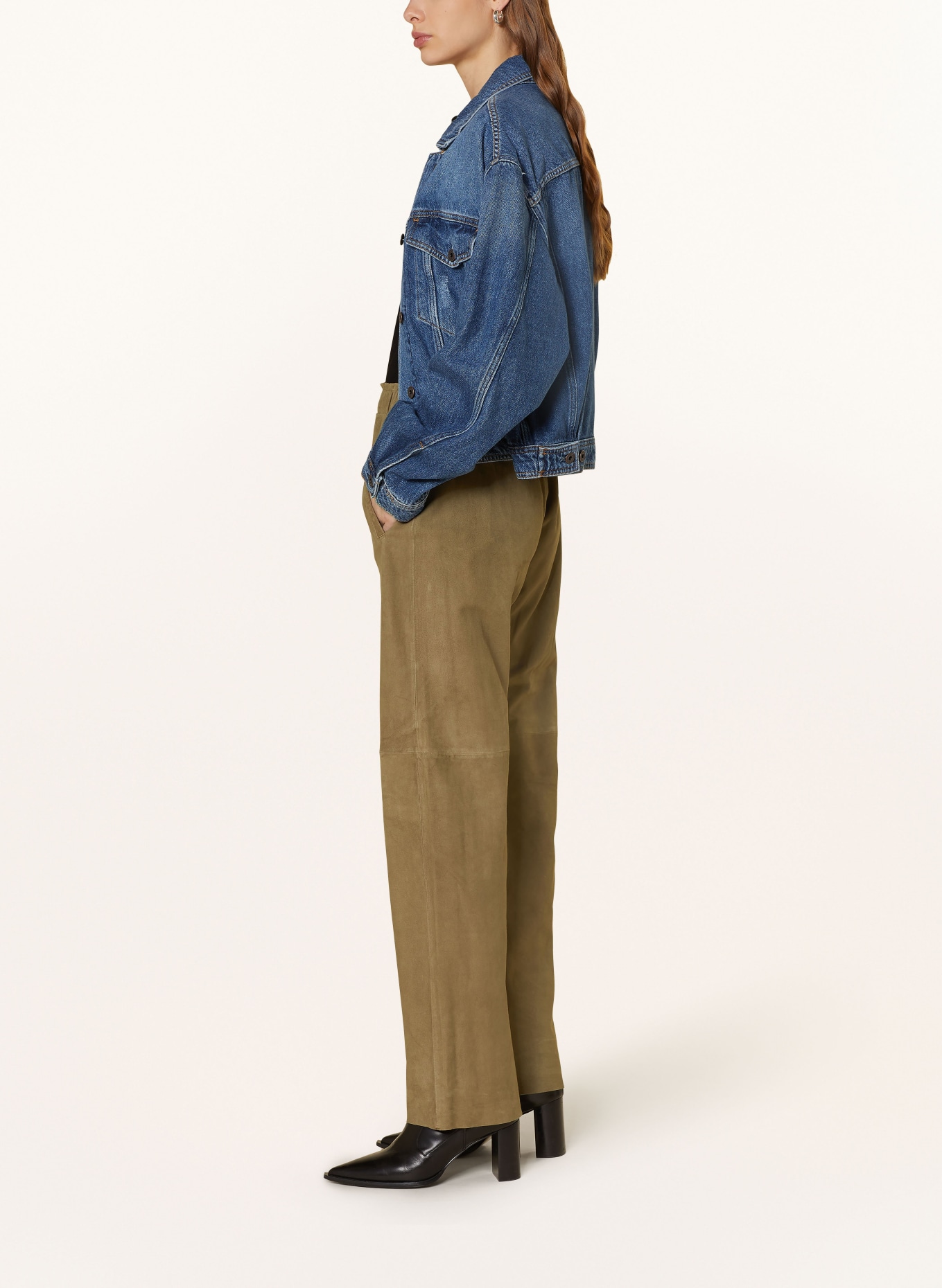 OAKWOOD Leather trousers, Color: BROWN (Image 4)