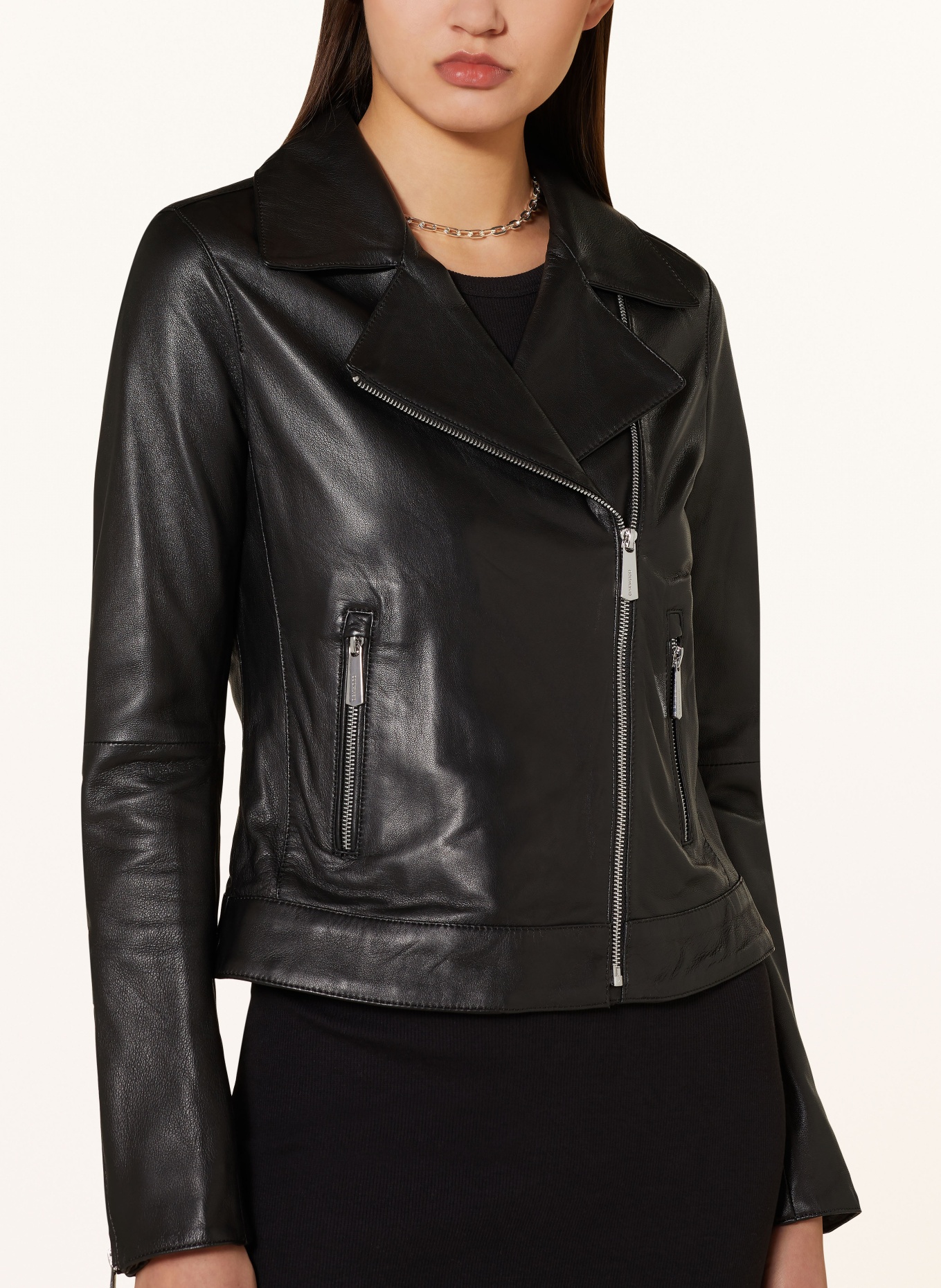 OAKWOOD Leather jacket THEA, Color: BLACK (Image 4)