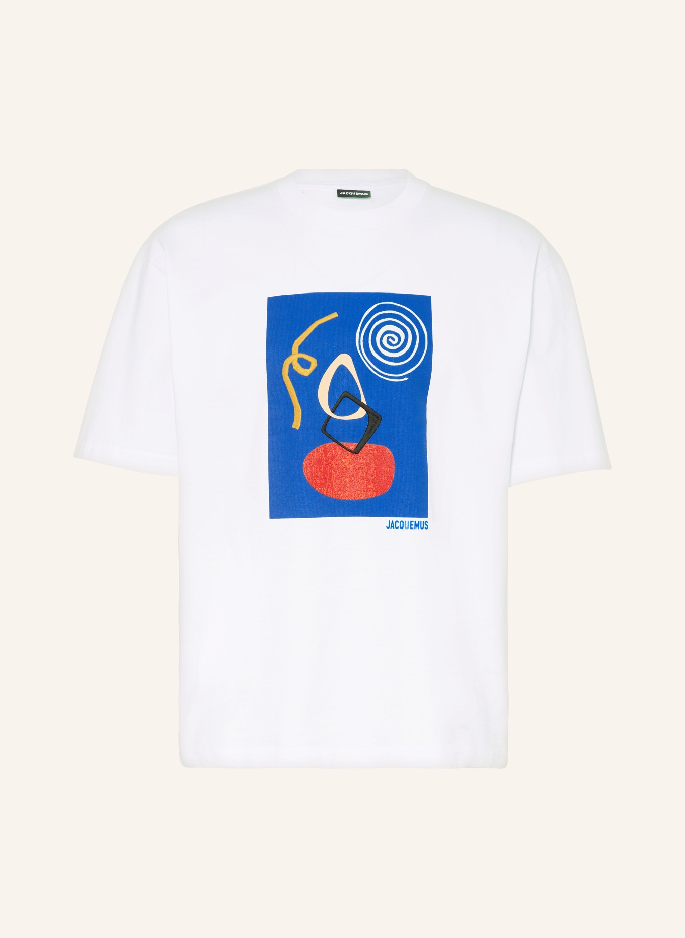 JACQUEMUS T-Shirt LE TSHIRT CUADRO, Farbe: WEISS/ BLAU/ ROT (Bild 1)