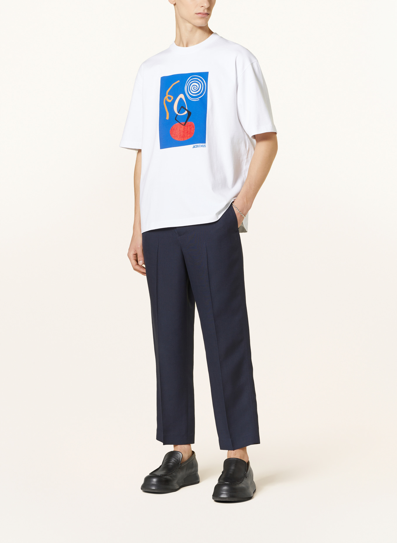 JACQUEMUS T-shirt LE TSHIRT CUADRO, Color: WHITE/ BLUE/ RED (Image 2)