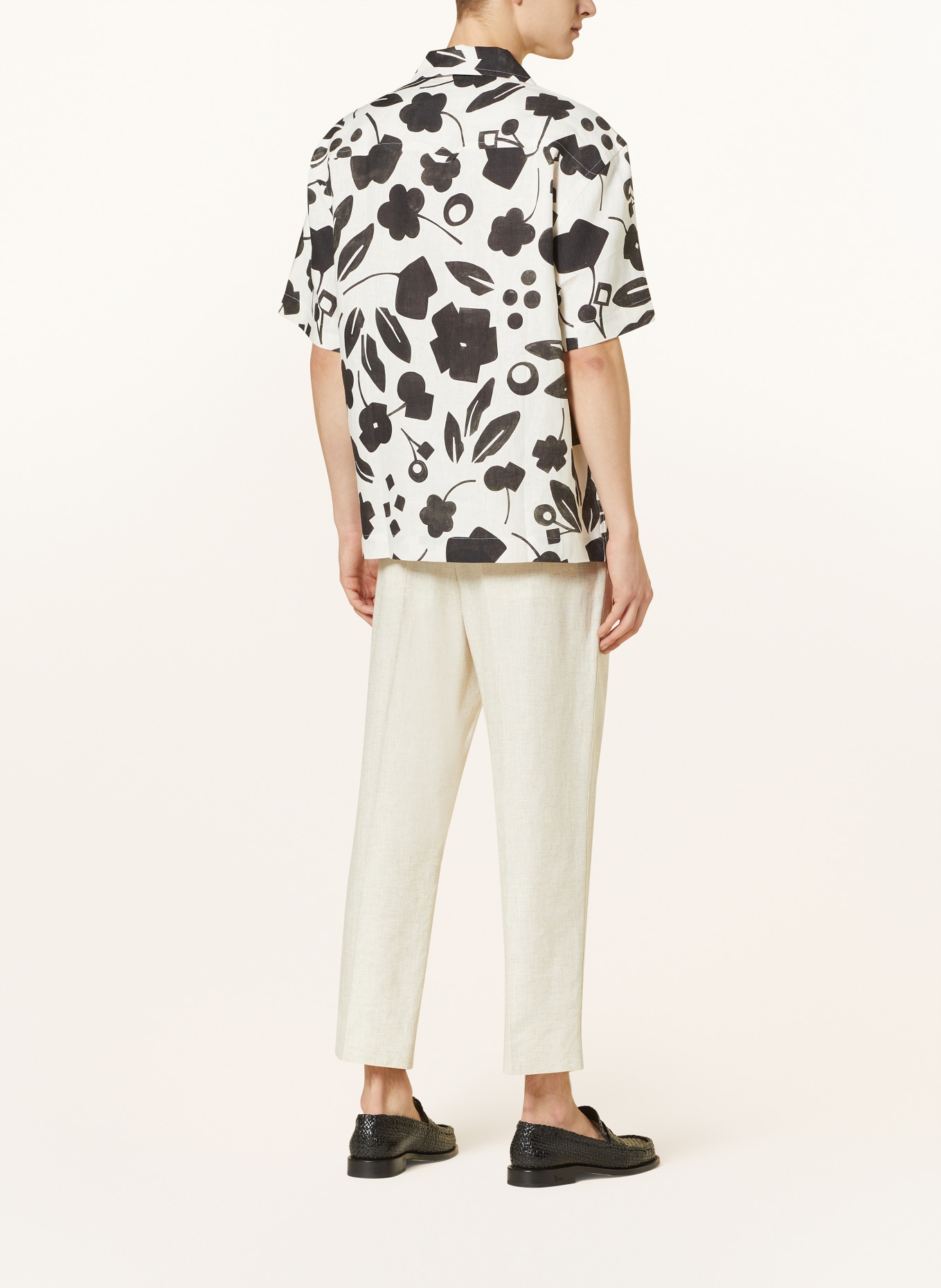 JACQUEMUS Resort shirt LA CHEMISE JEAN relaxed fit in linen, Color: WHITE/ BLACK (Image 3)