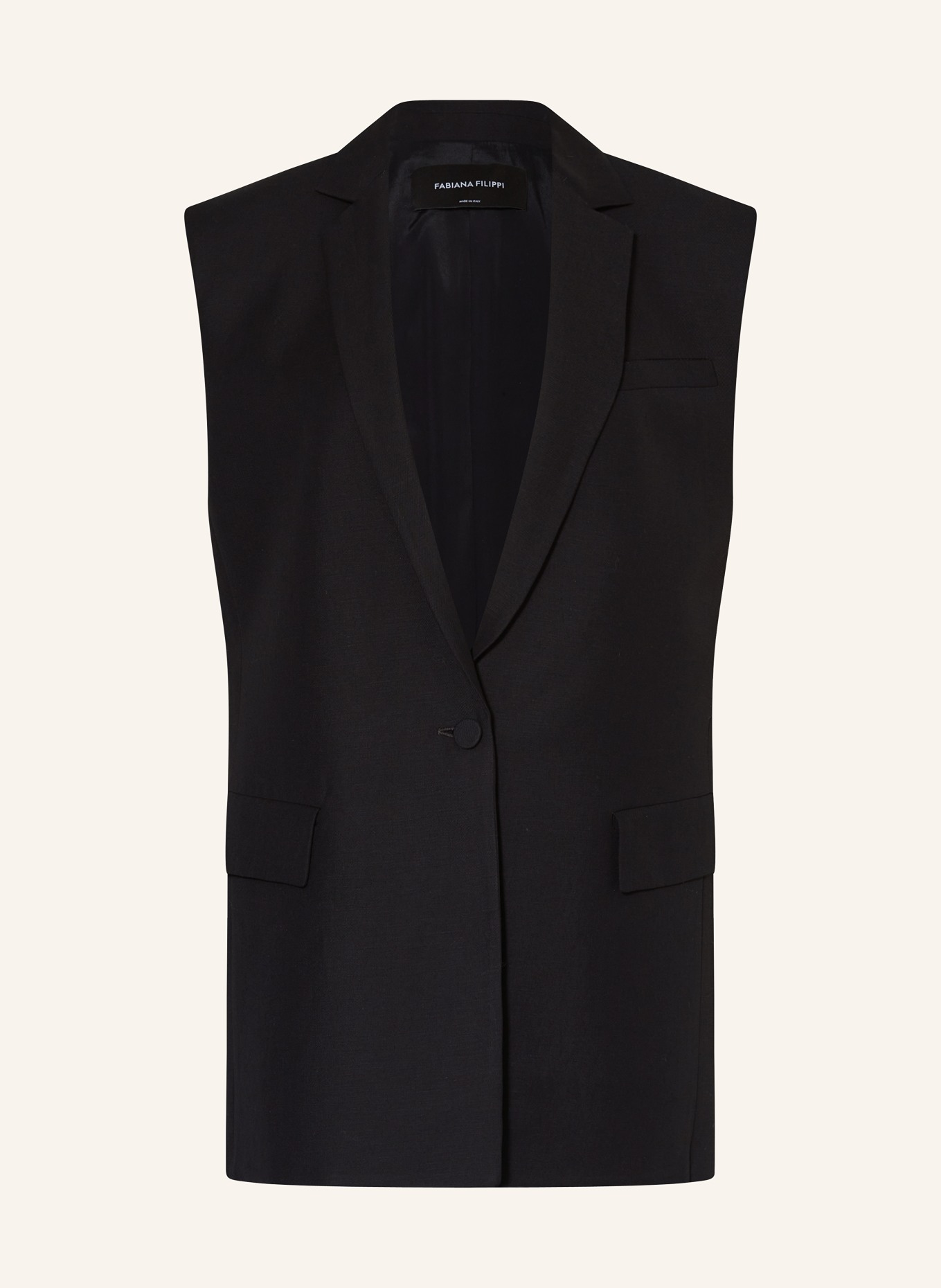 FABIANA FILIPPI Waistcoat with linen, Color: BLACK (Image 1)