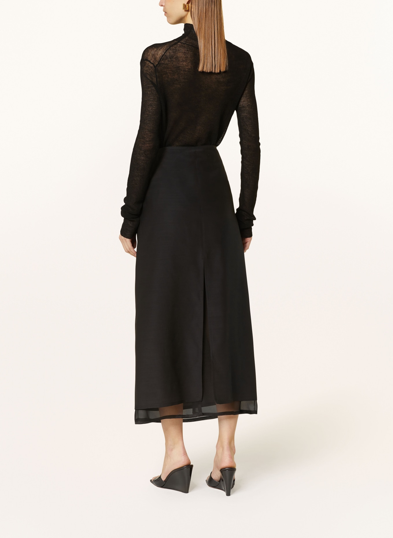 FABIANA FILIPPI Silk skirt, Color: BLACK (Image 3)