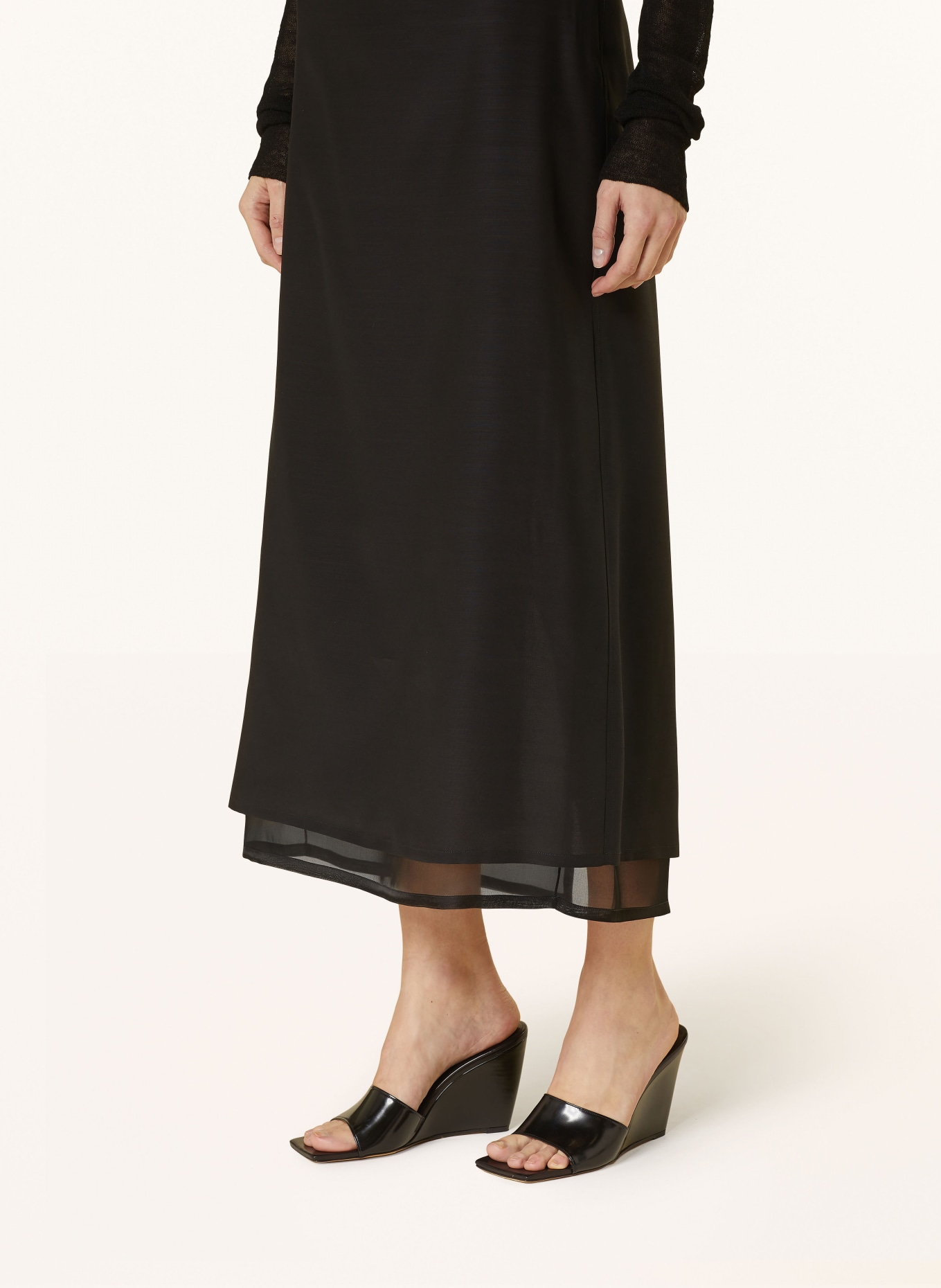 FABIANA FILIPPI Silk skirt, Color: BLACK (Image 4)