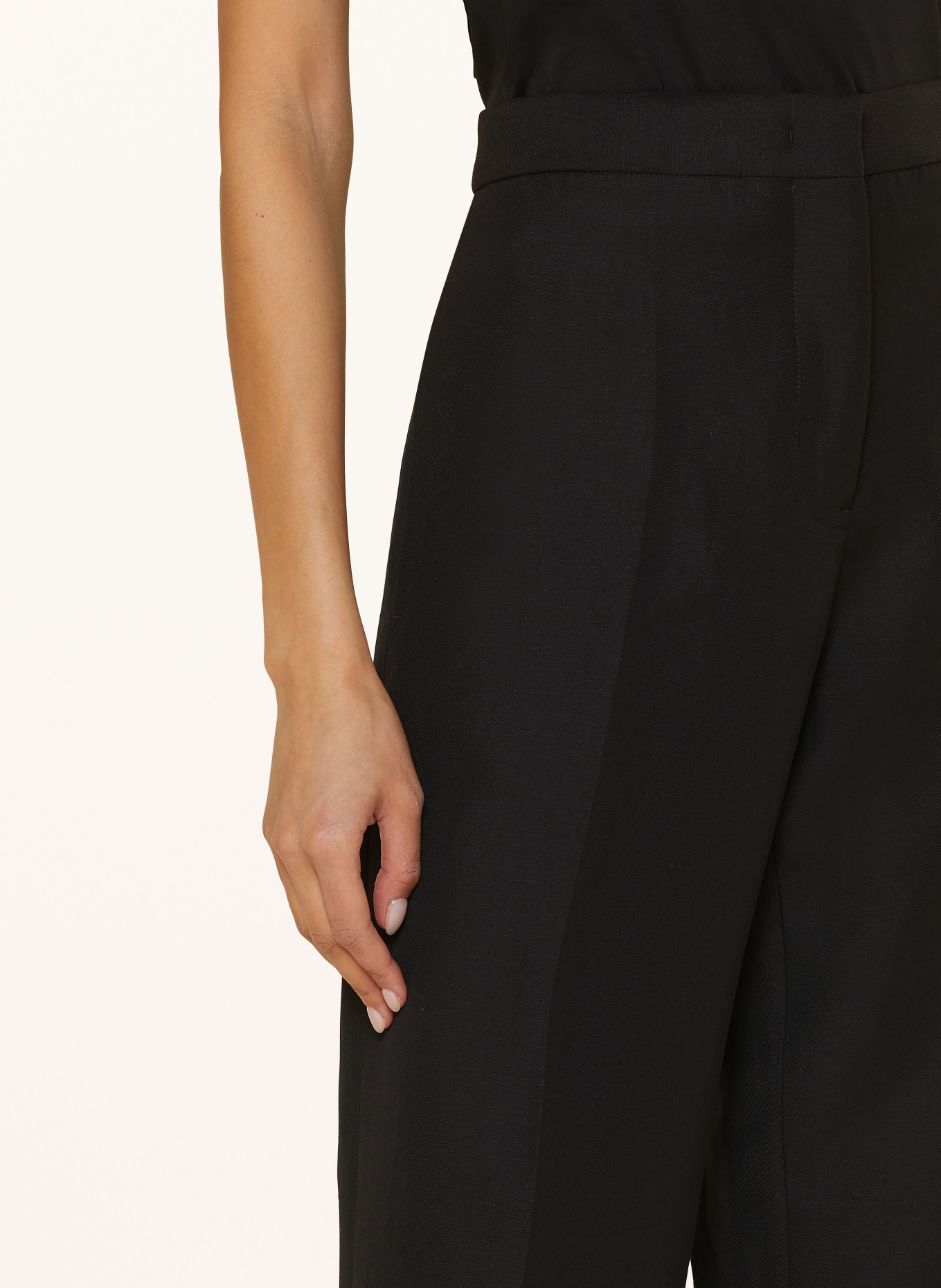 FABIANA FILIPPI Wide leg trousers with linen, Color: BLACK (Image 6)