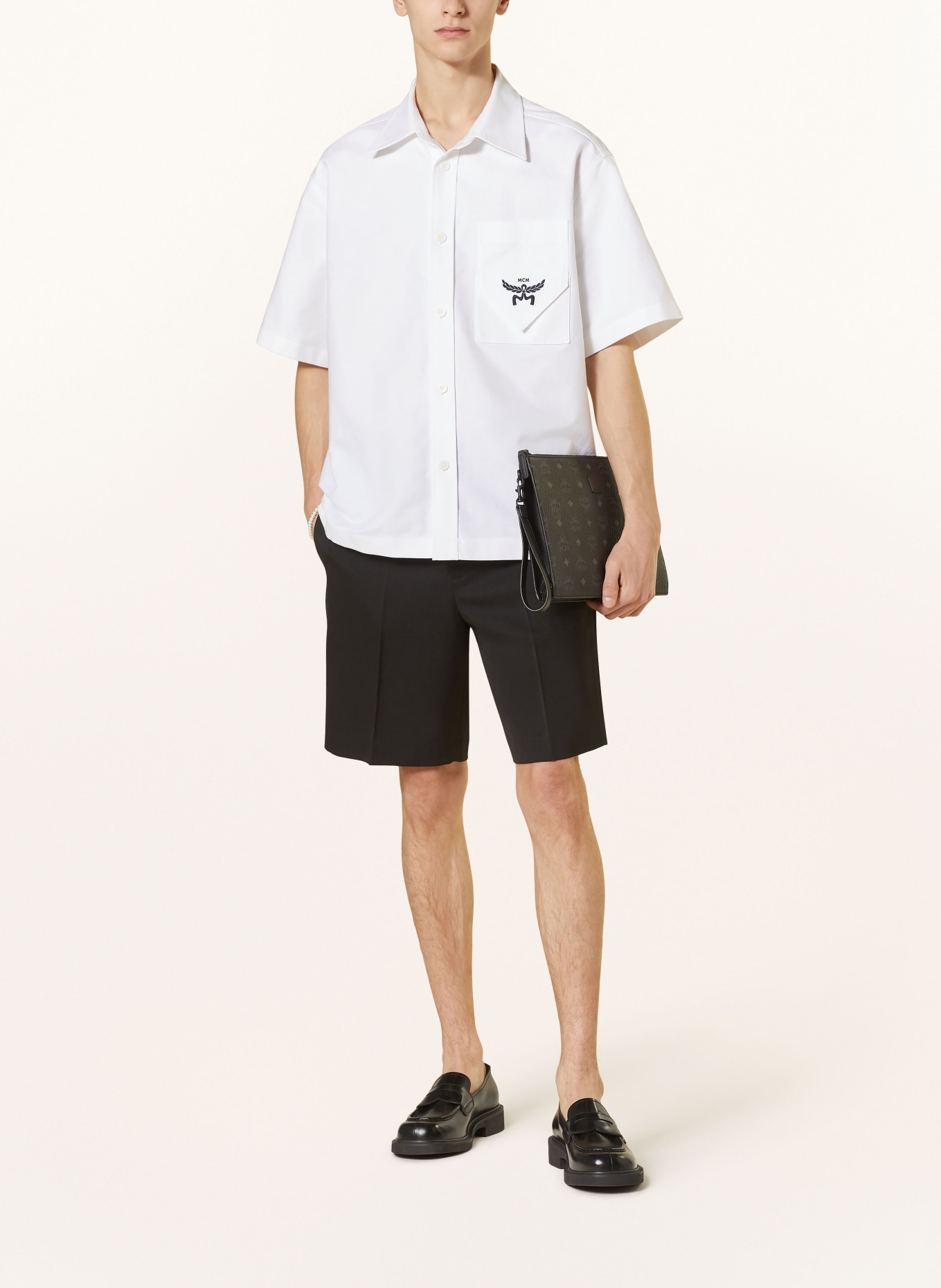 MCM Short sleeve shirt comfort fit, Color: WHITE (Image 2)