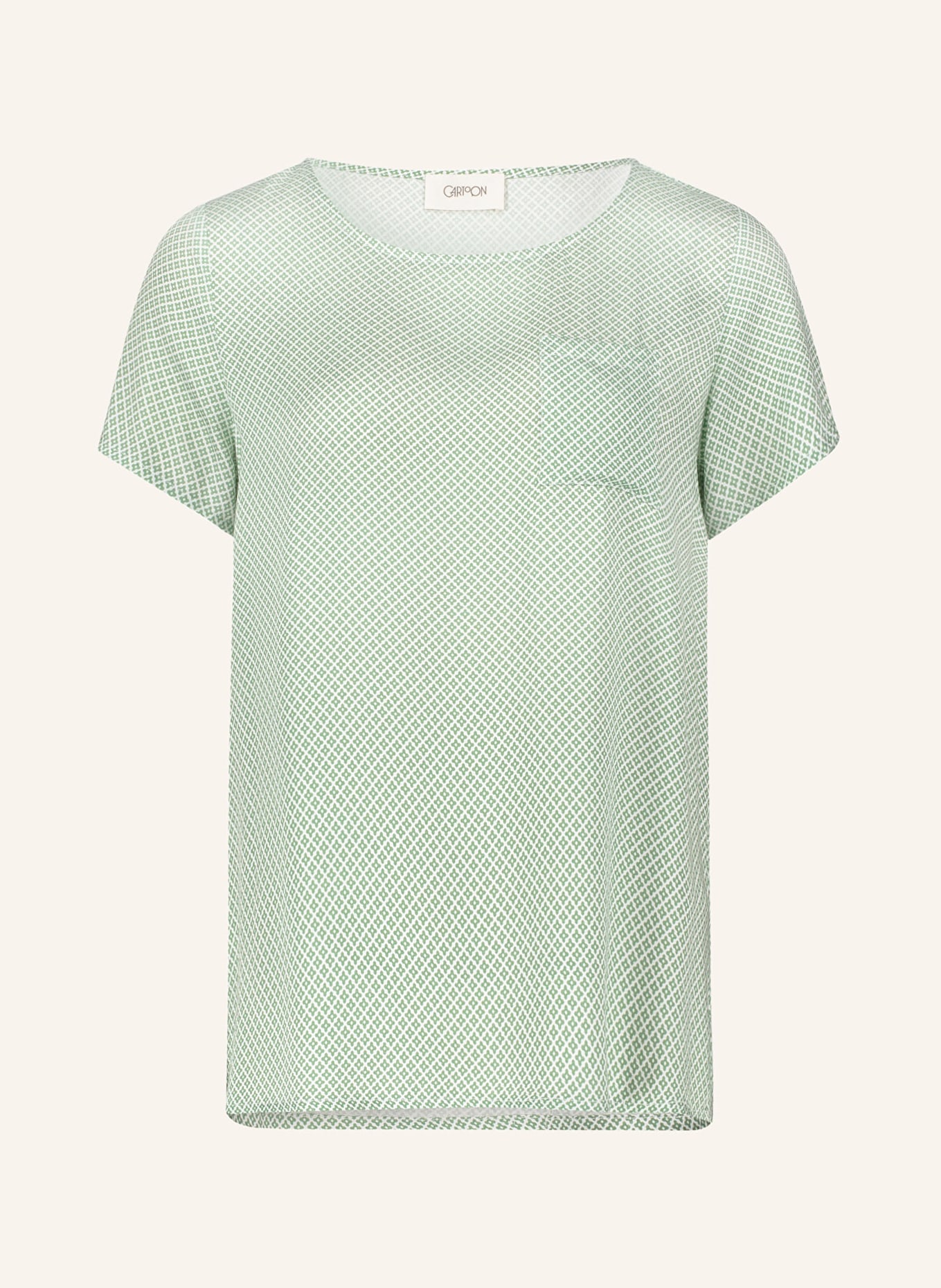 CARTOON Shirt blouse, Color: GREEN/ CREAM (Image 1)