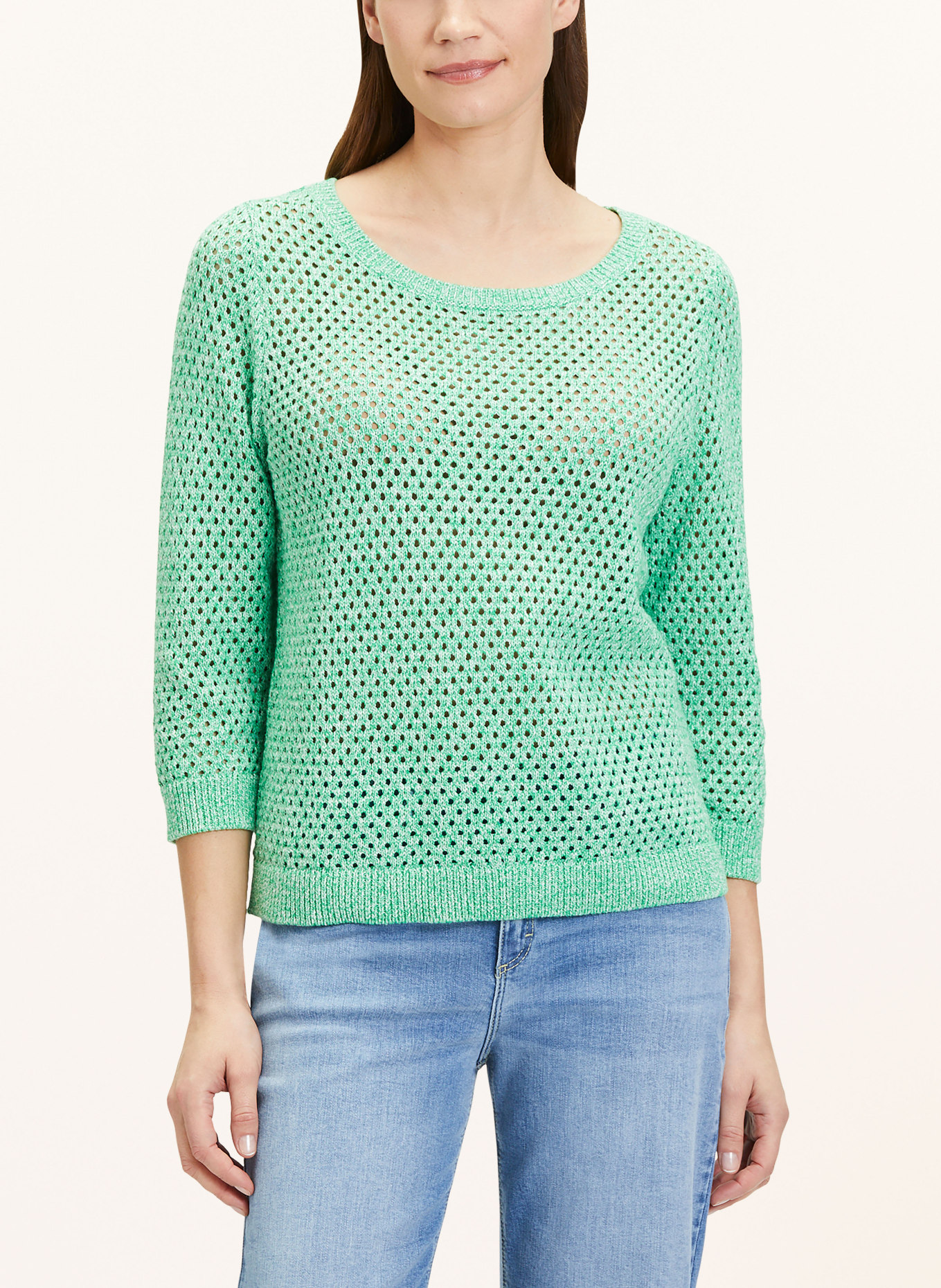 CARTOON Sweater with 3/4 sleeves, Color: GREEN/ WHITE (Image 4)