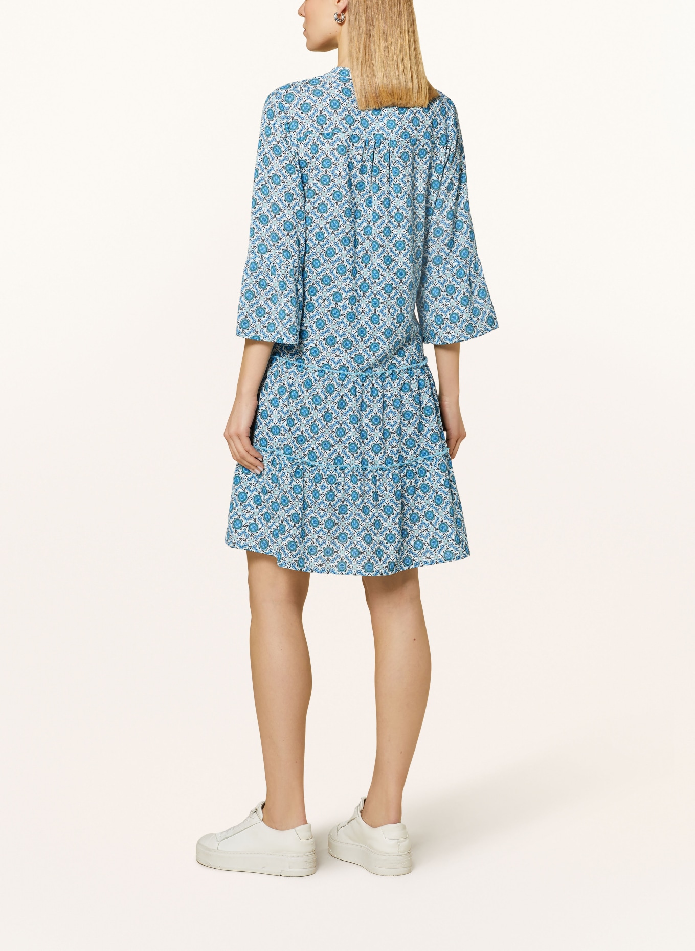 CARTOON Dress with 3/4 sleeve and frills, Color: BLUE/ LIGHT BLUE (Image 3)