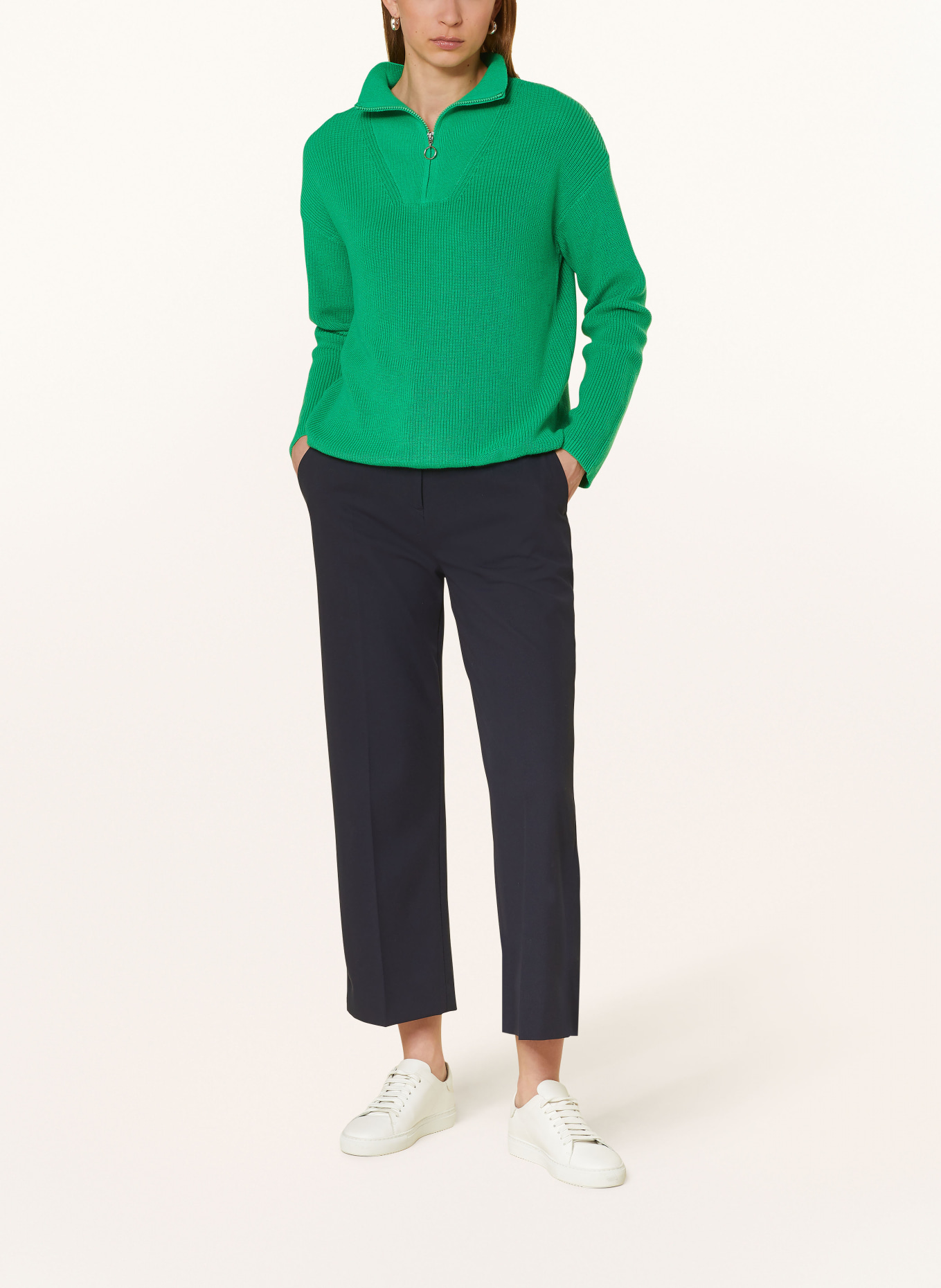 CARTOON Half-zip sweater, Color: GREEN (Image 2)