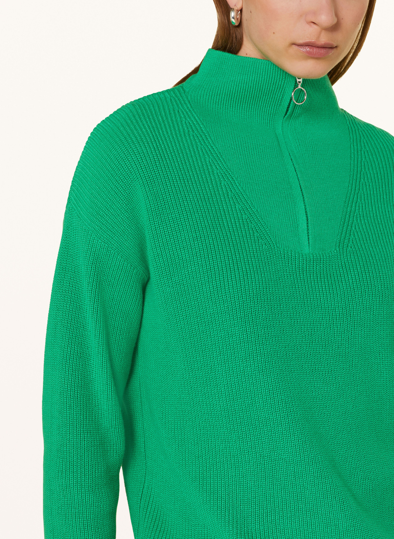 CARTOON Half-zip sweater, Color: GREEN (Image 4)