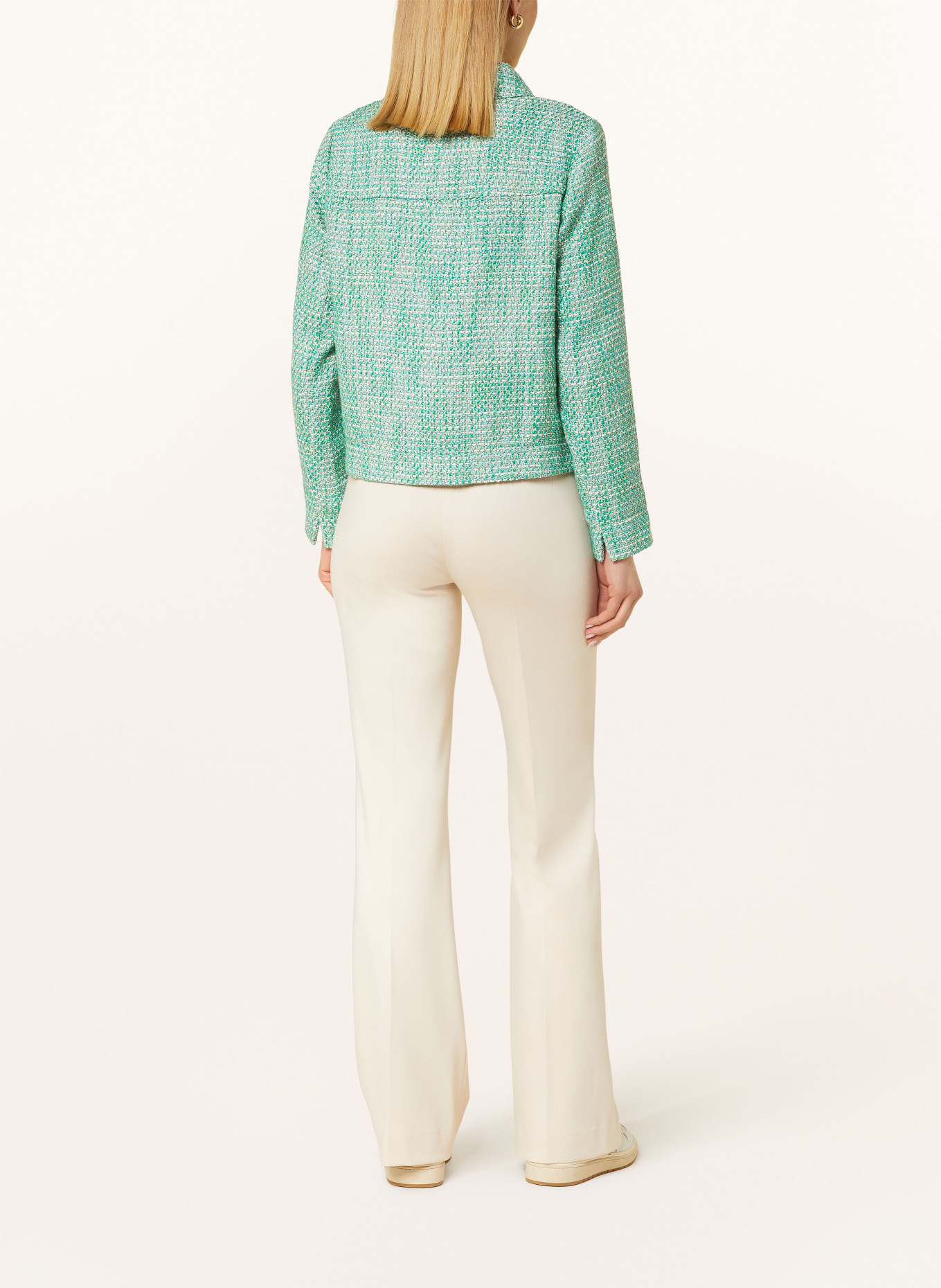 CARTOON Tweed jacket, Color: GREEN/ WHITE (Image 3)