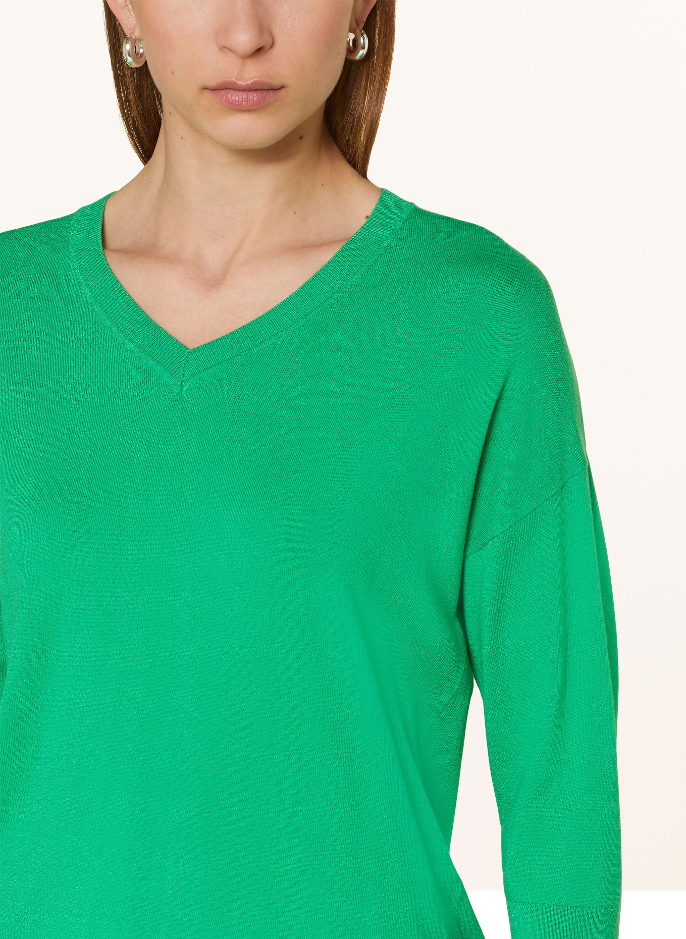 CARTOON Knit shirt with 3/4 sleeves, Color: GREEN (Image 4)