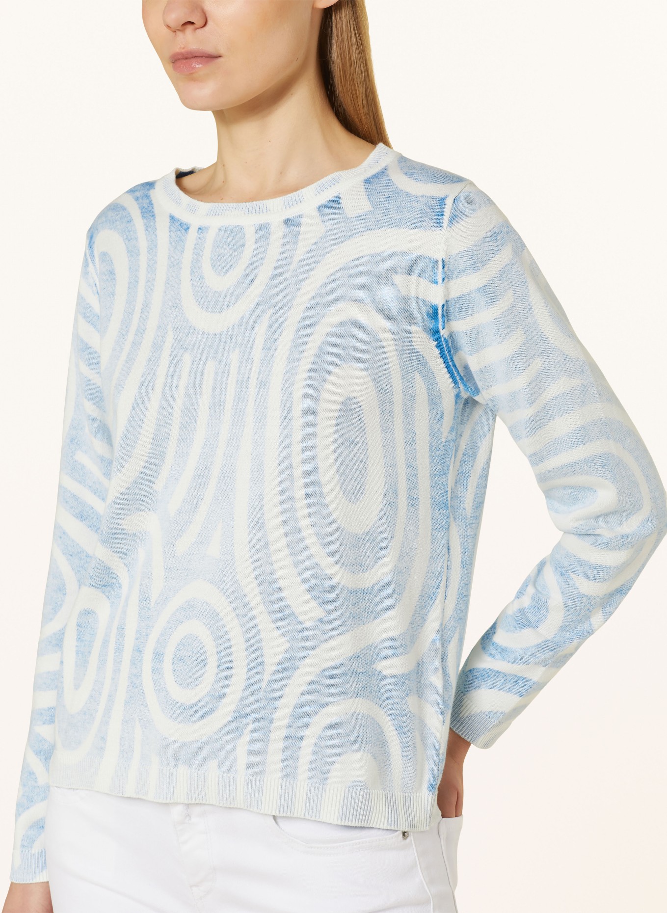 CARTOON Sweater, Color: WHITE/ BLUE (Image 4)