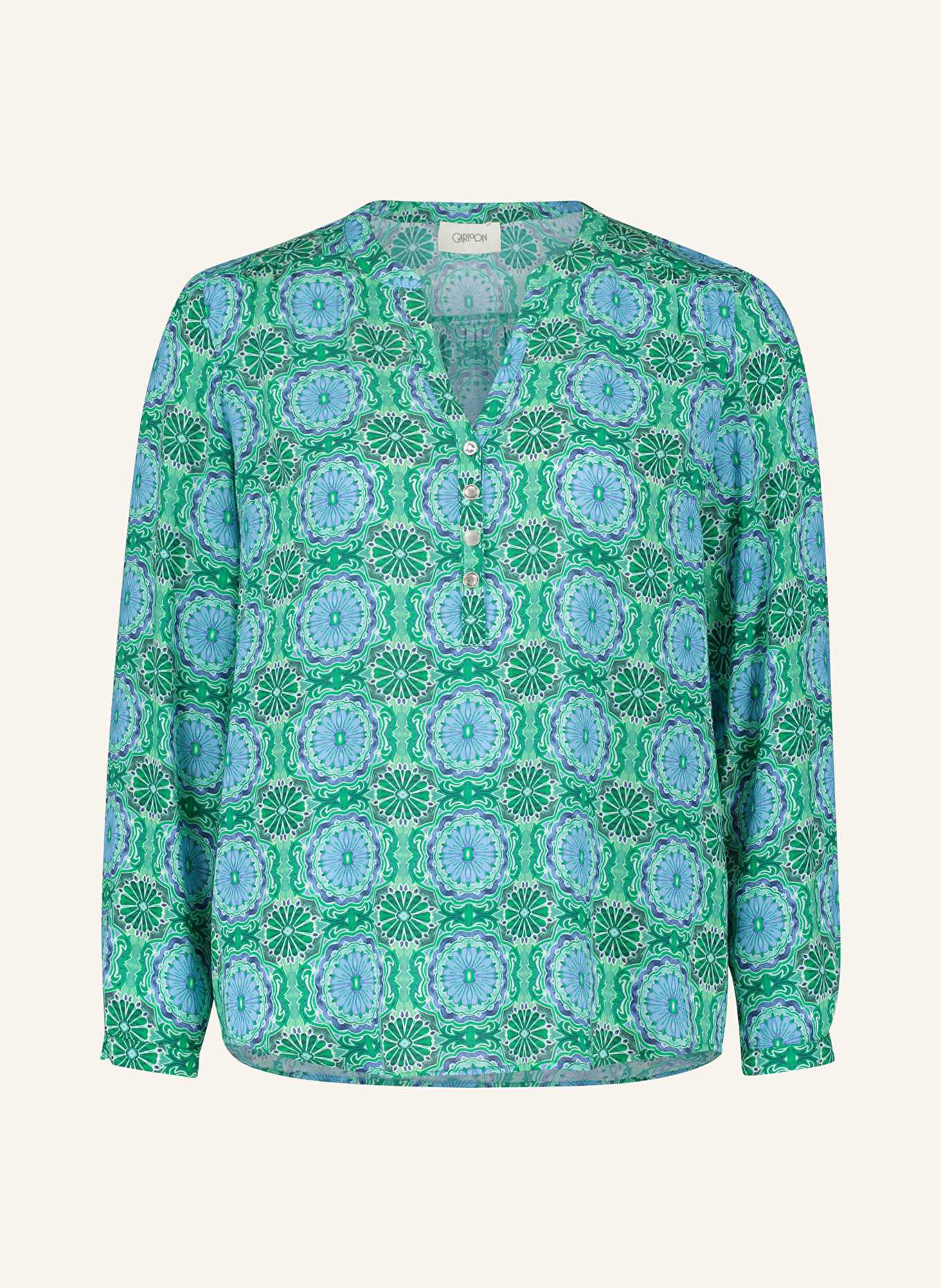 CARTOON Shirt blouse, Color: GREEN/ BLUE/ WHITE (Image 1)