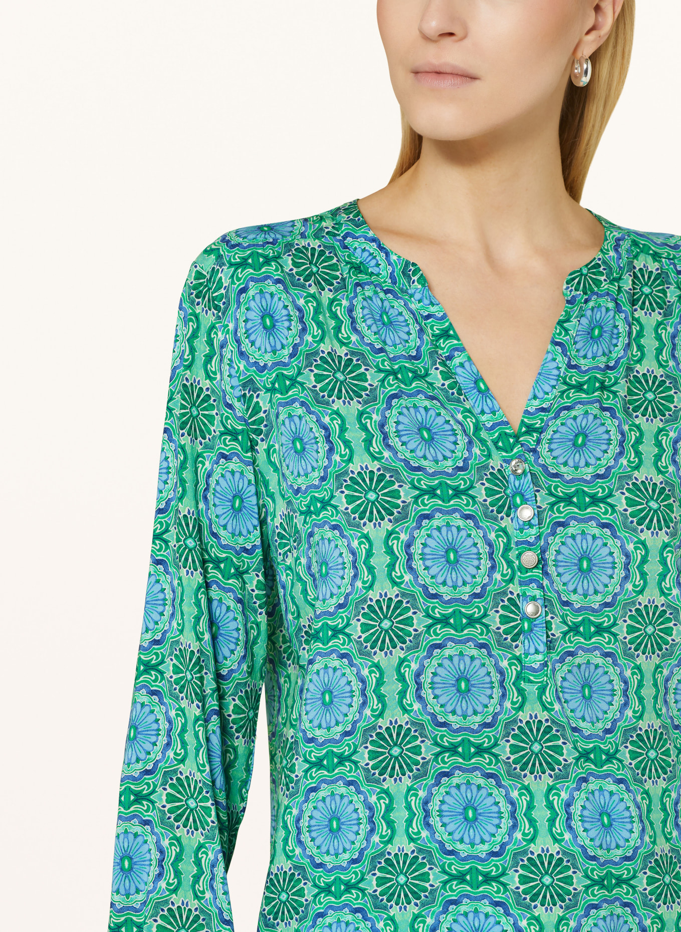 CARTOON Shirt blouse, Color: GREEN/ BLUE/ WHITE (Image 4)