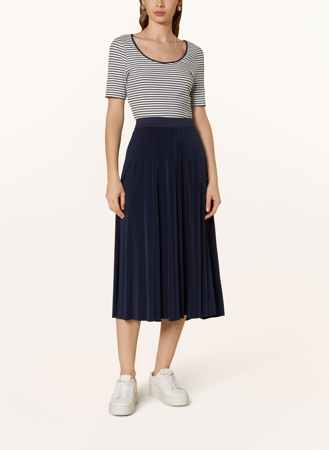 CARTOON Pleated skirt made of jersey, Color: DARK BLUE (Image 2)