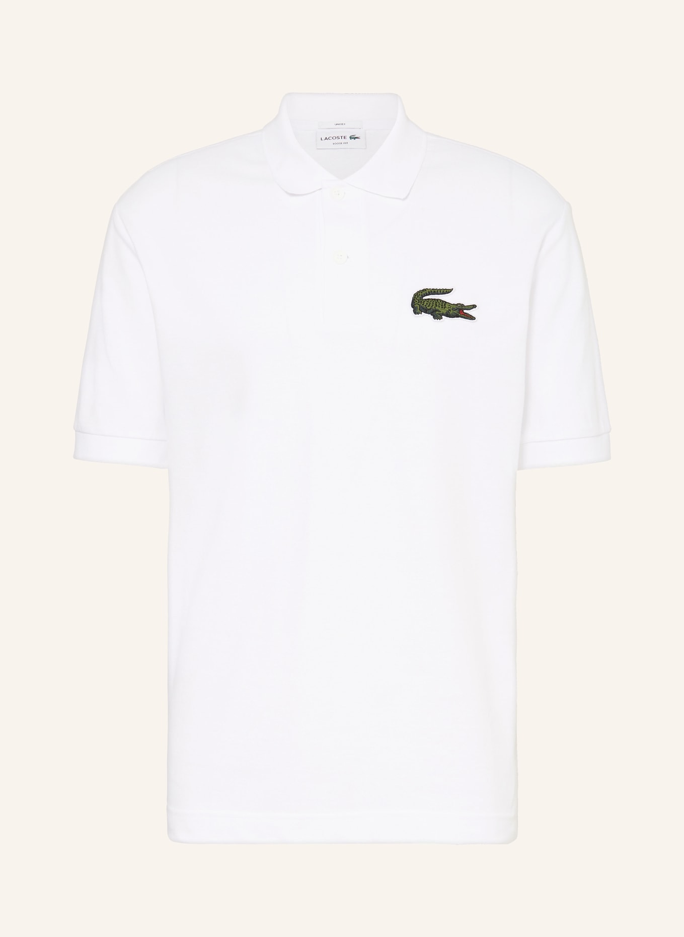 LACOSTE Piqué-Poloshirt Loose Fit, Farbe: WEISS (Bild 1)