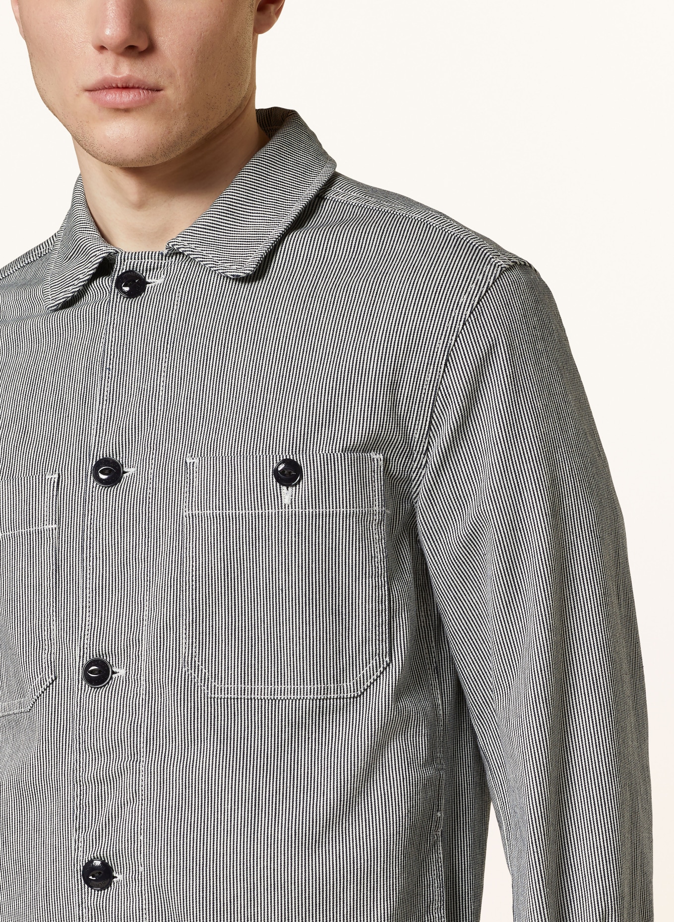 WOOLRICH Overshirt, Color: DARK BLUE/ WHITE (Image 4)