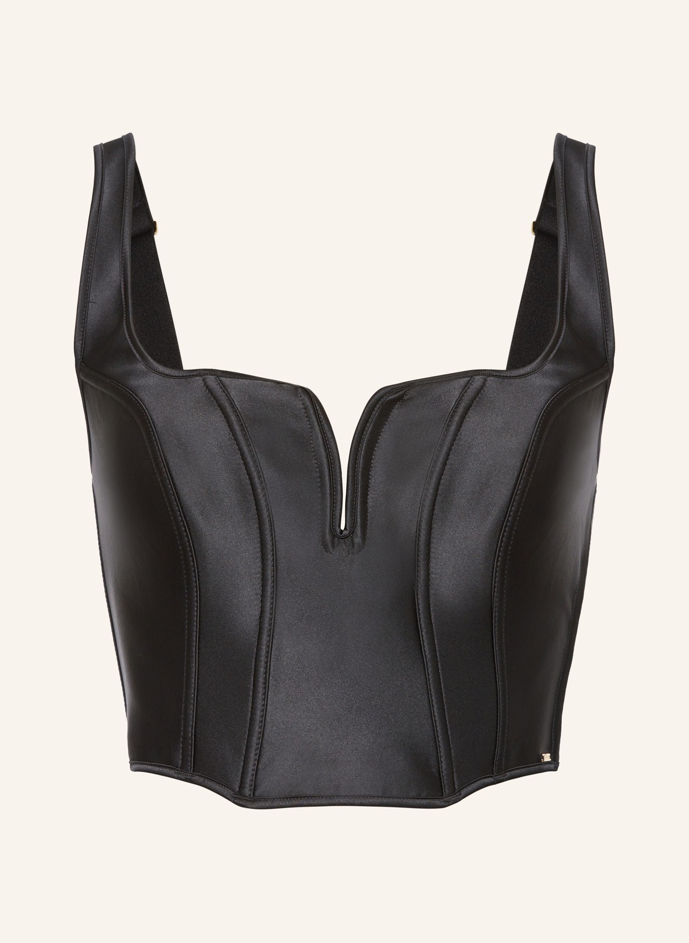 Aubade Corset ICONIC ALLURE made of satin, Color: BLACK (Image 1)
